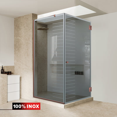 Shower enclosure with swing door #Grey