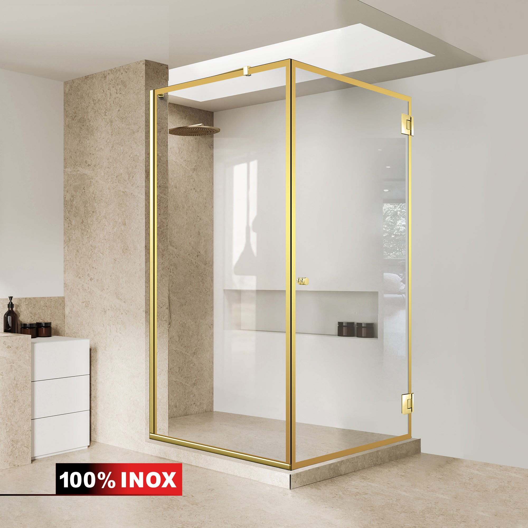 Shower enclosure with swing door #Clear