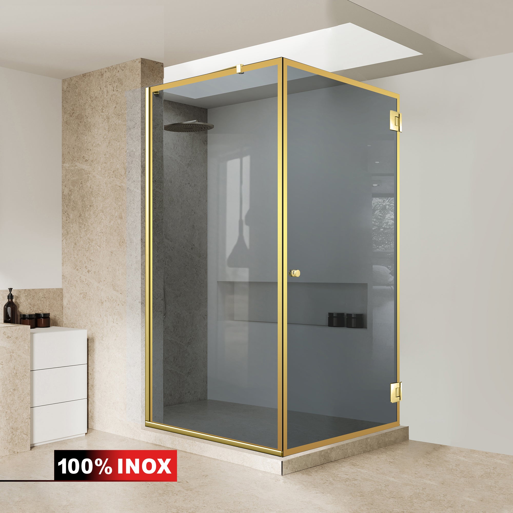 Shower enclosure with swing door #Grey