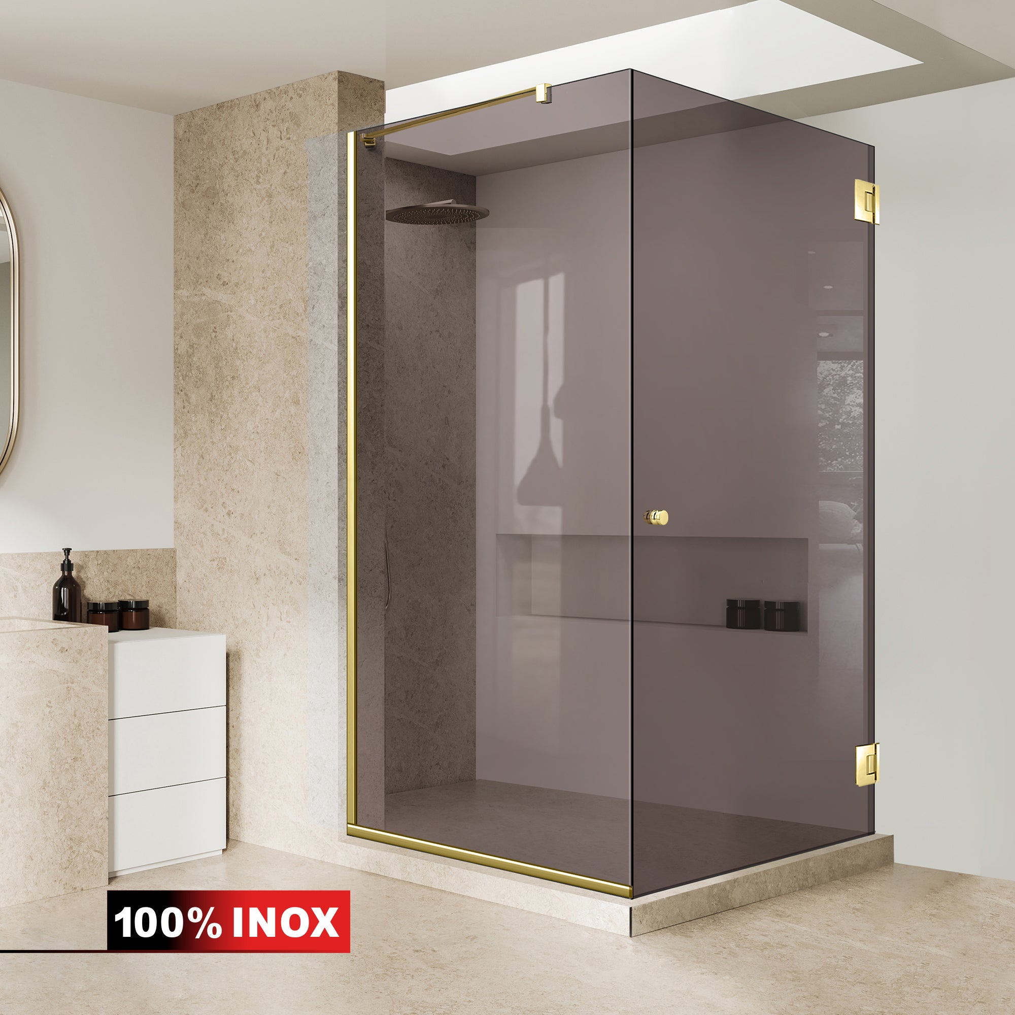 Shower enclosure with swing door #Bronze