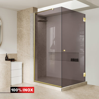 Shower enclosure with swing door #Bronze