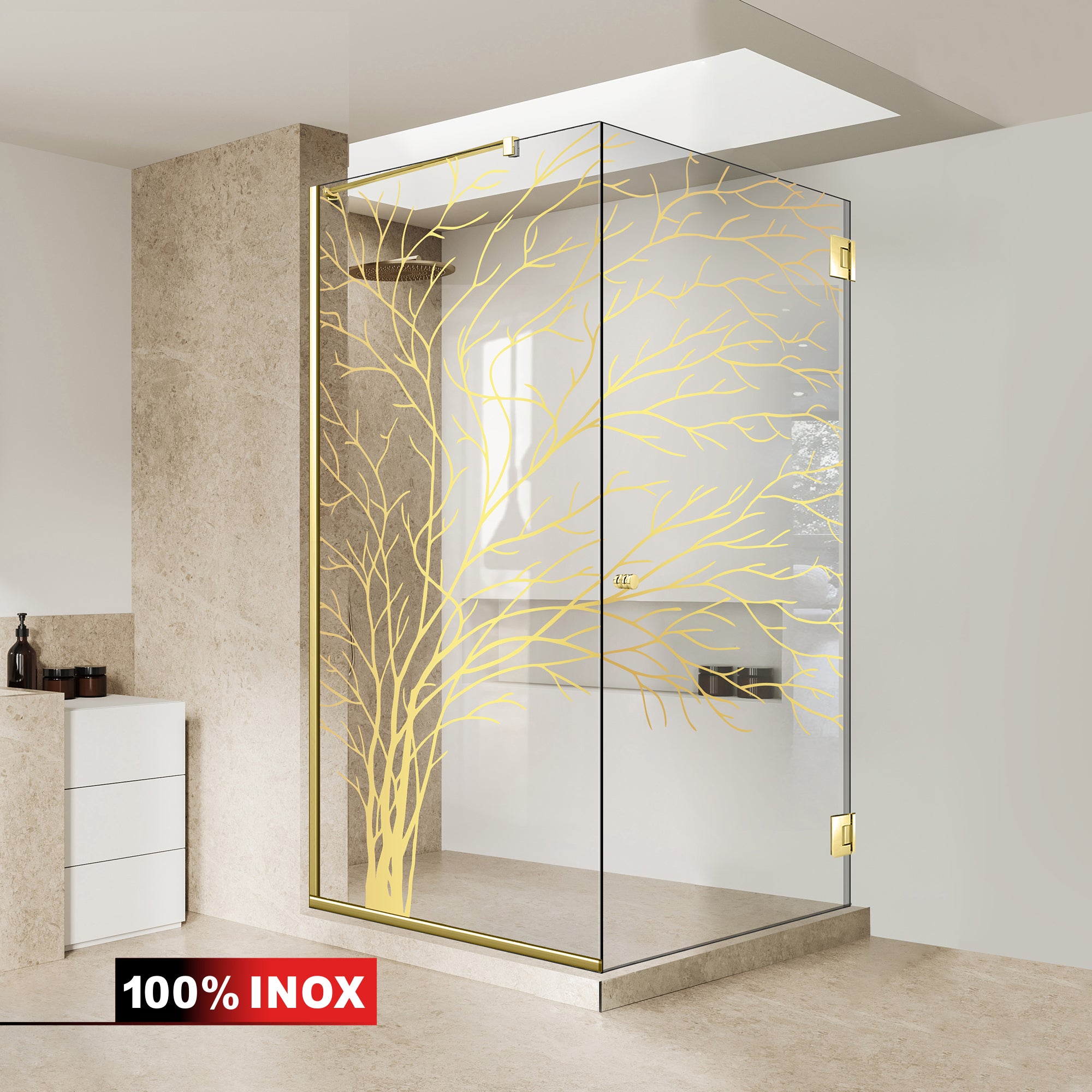Shower enclosure with swing door #Clear