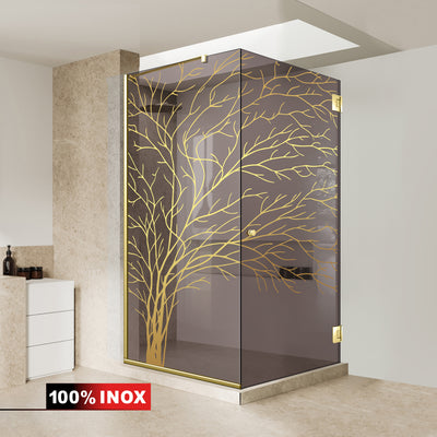 Shower enclosure with swing door #Bronze
