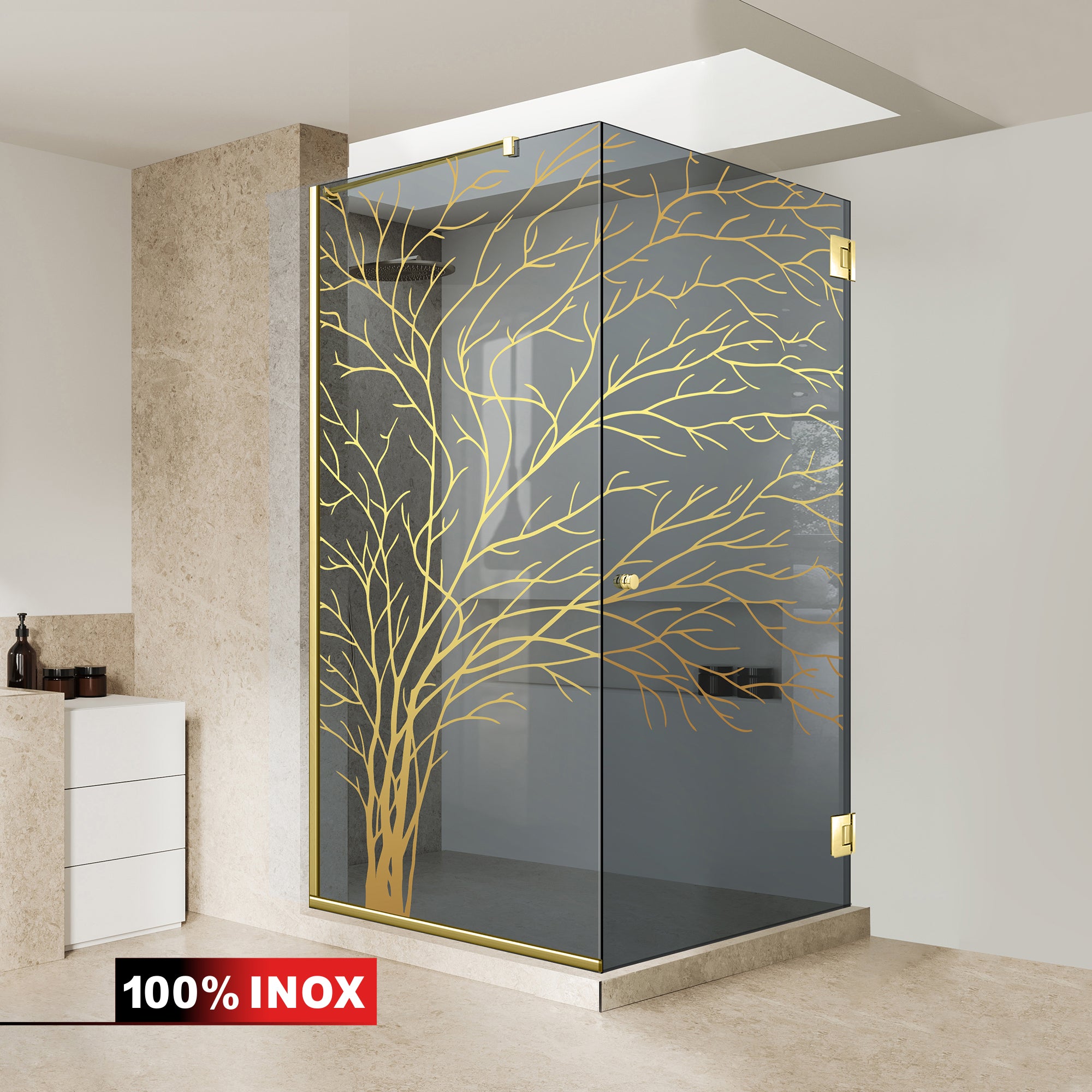 Shower enclosure with swing door #Grey