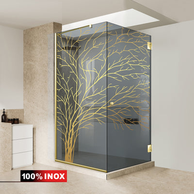 Shower enclosure with swing door #Grey