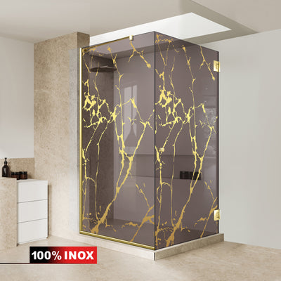 Shower enclosure with swing door #Bronze