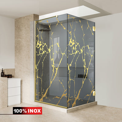 Shower enclosure with swing door #Grey