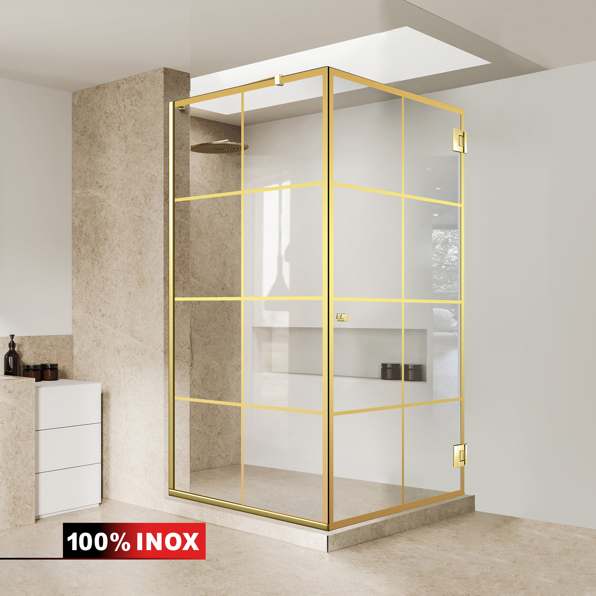Shower enclosure with swing door #Clear