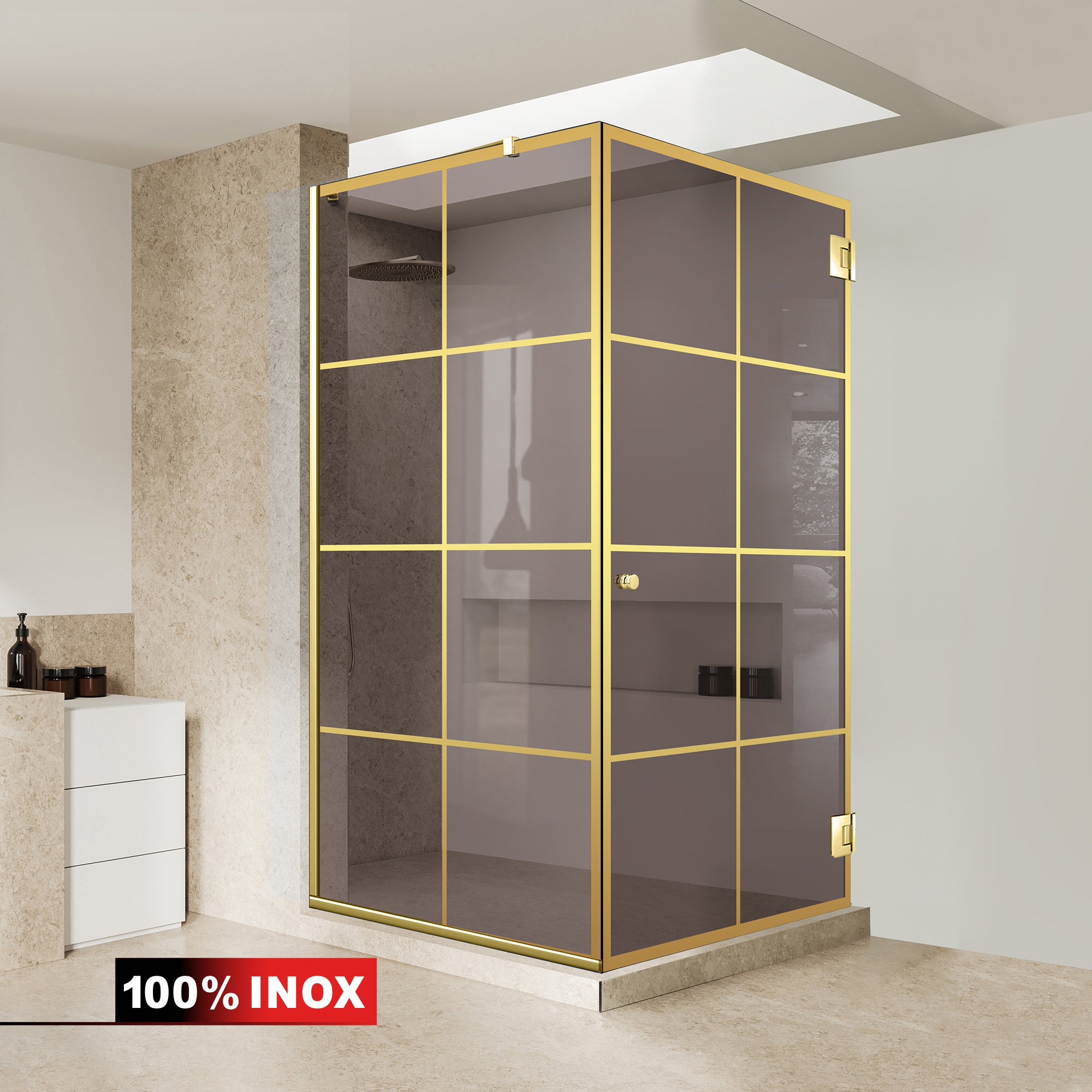 Shower enclosure with swing door #Bronze