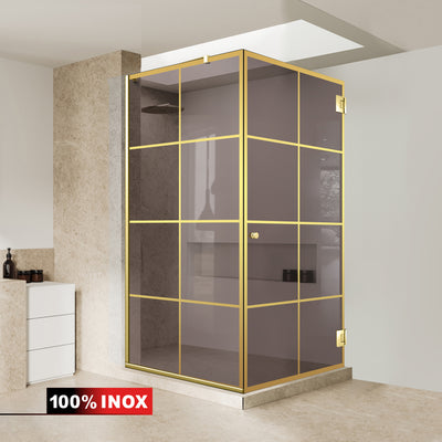 Shower enclosure with swing door #Bronze