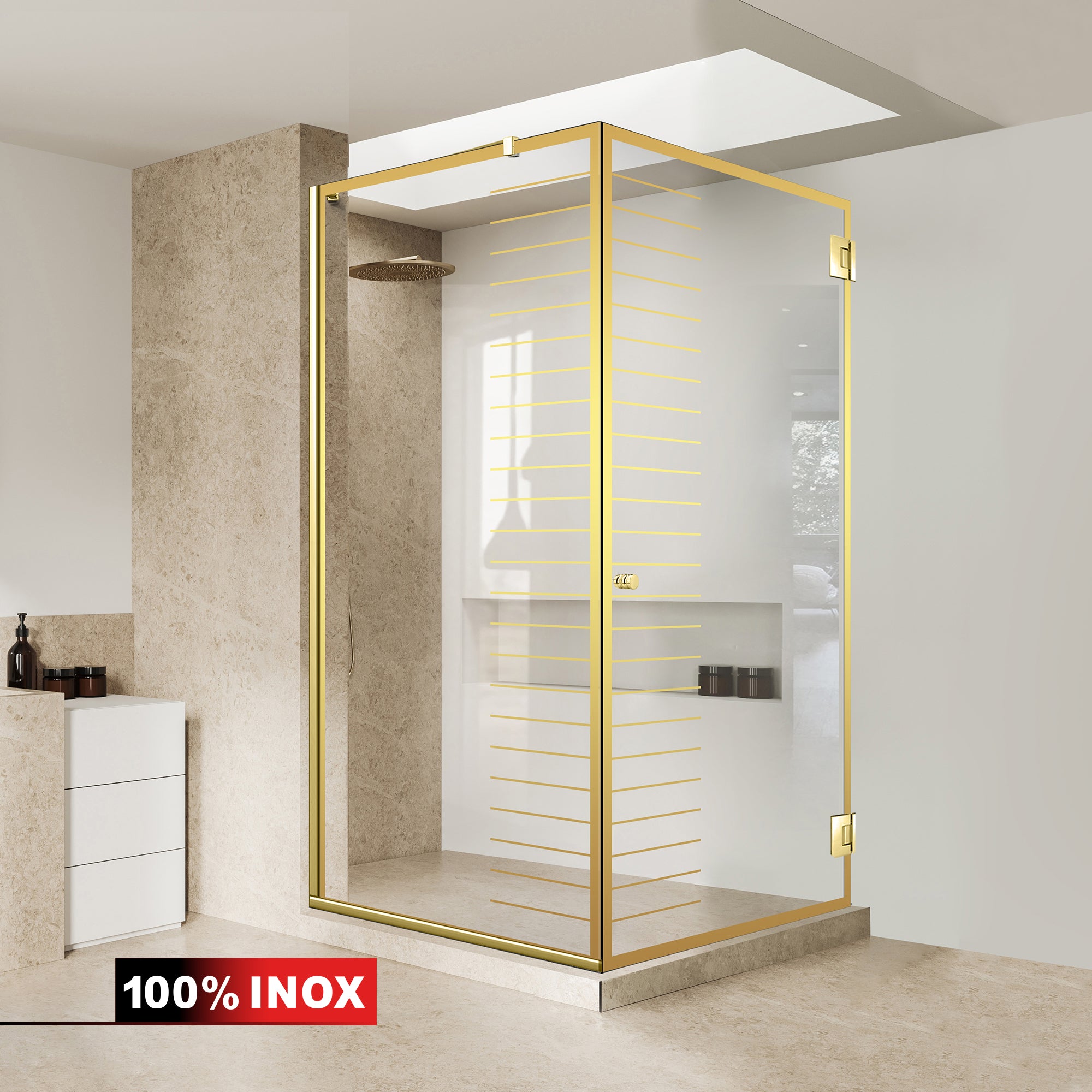 Shower enclosure with swing door #Clear