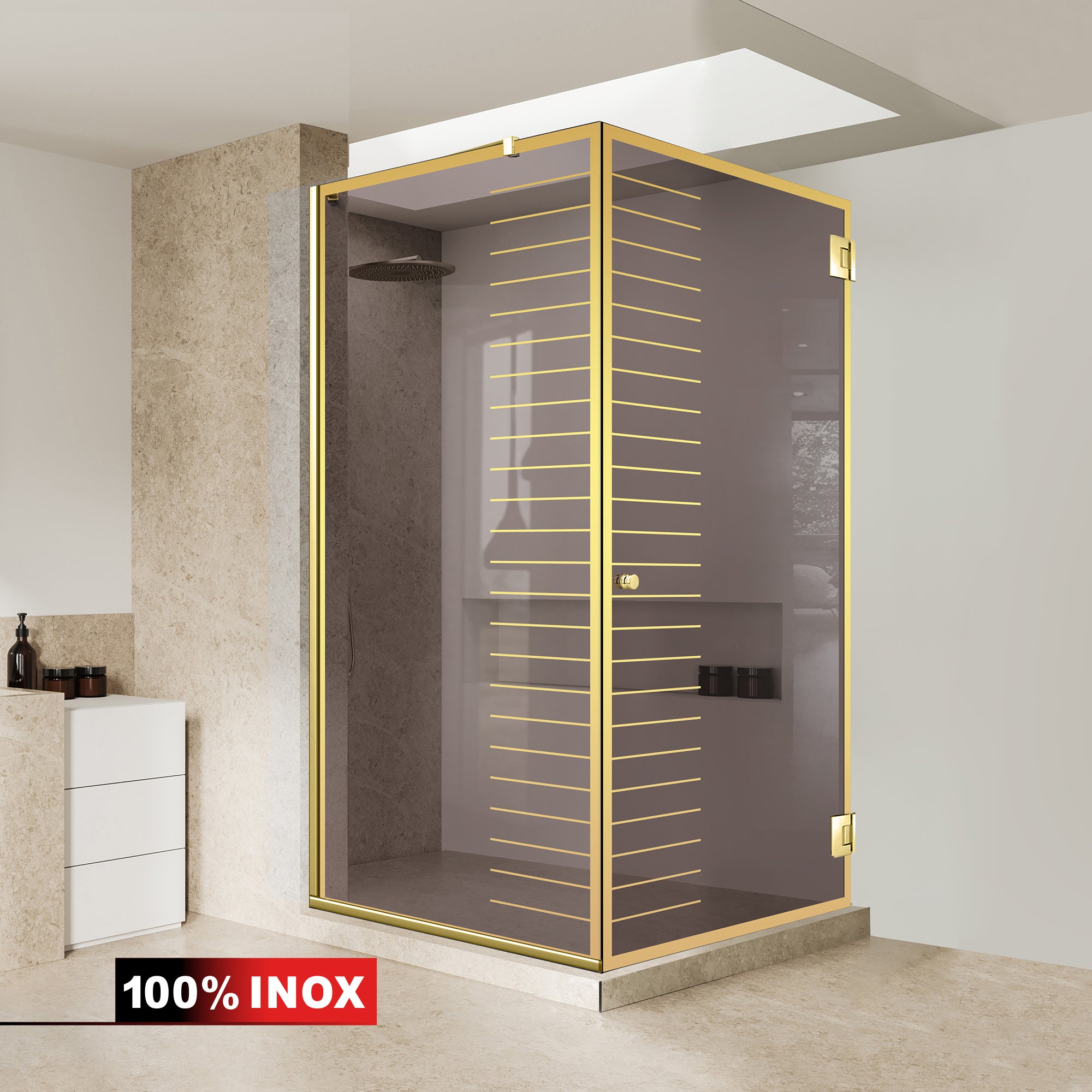 Shower enclosure with swing door #Bronze