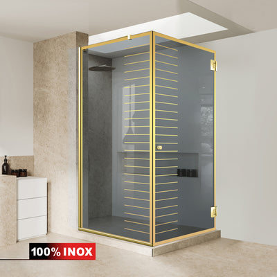 Shower enclosure with swing door #Grey
