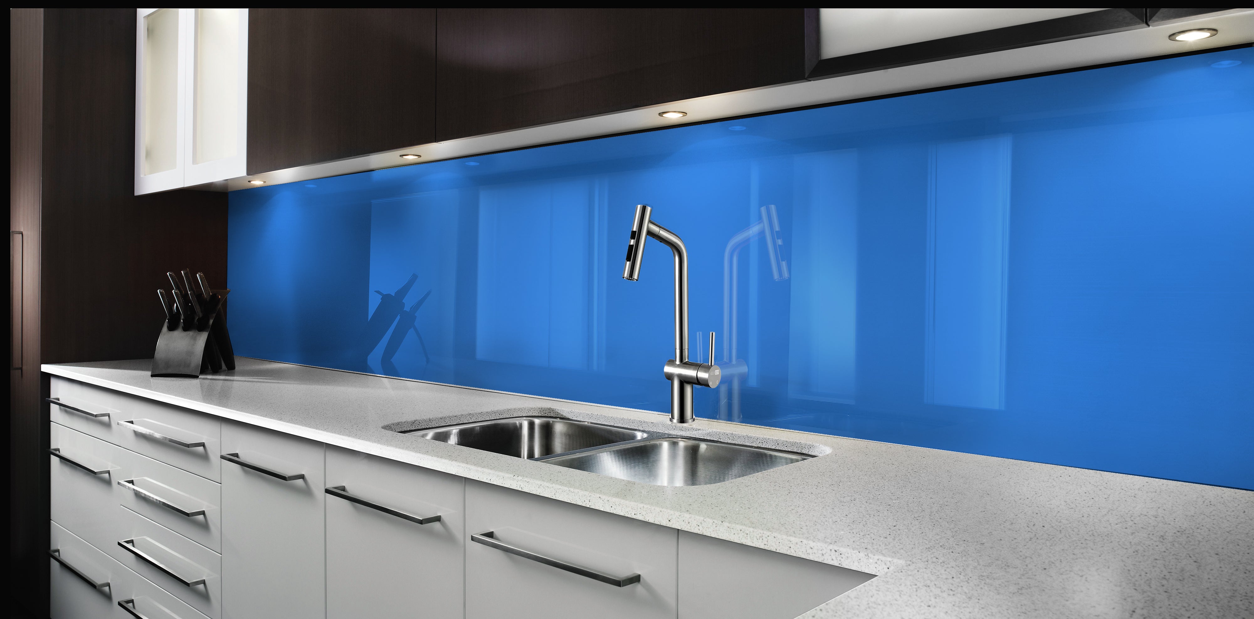 Painted kitchen glass splashback #P2727