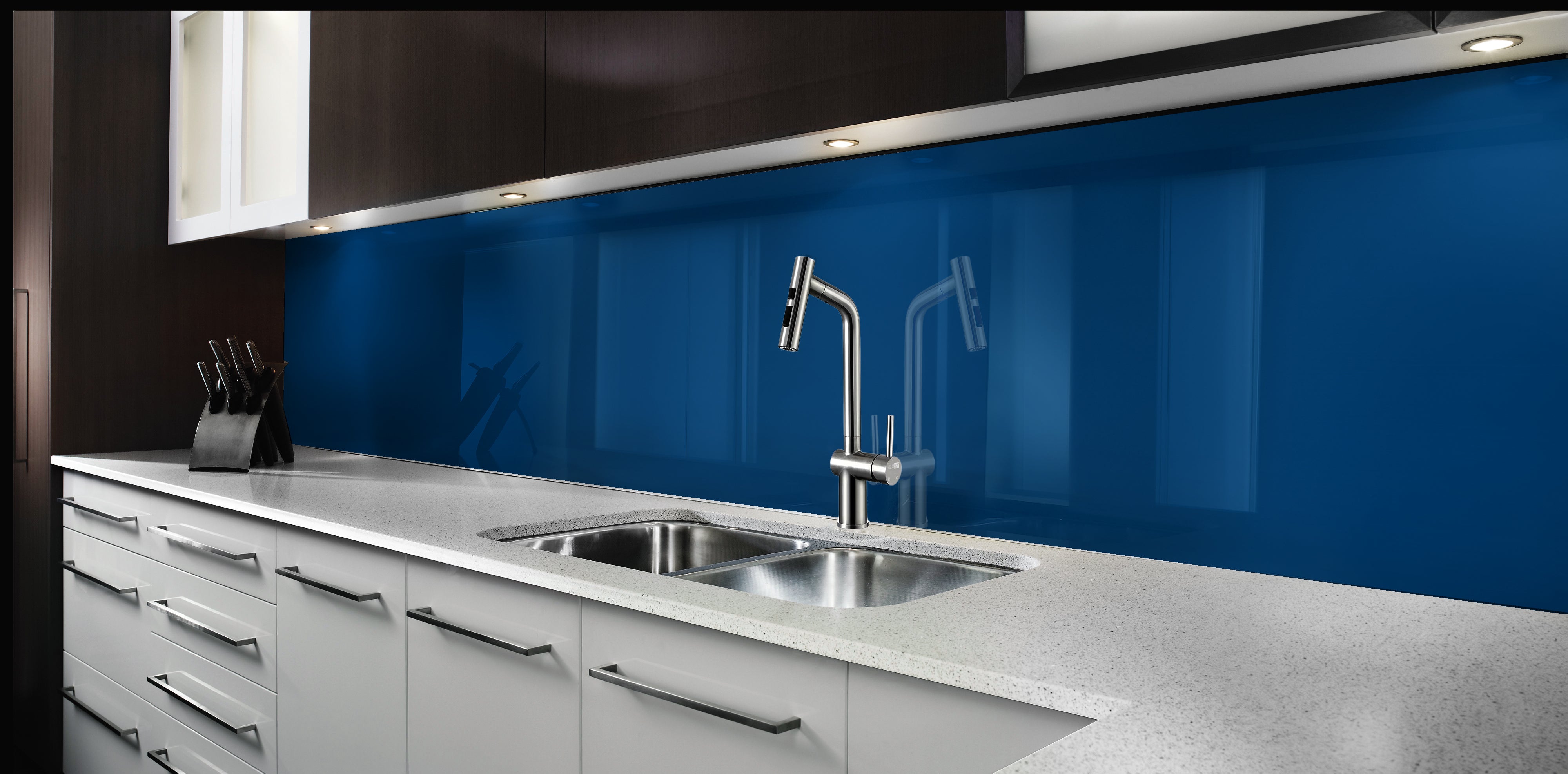 Painted kitchen glass splashback #P541