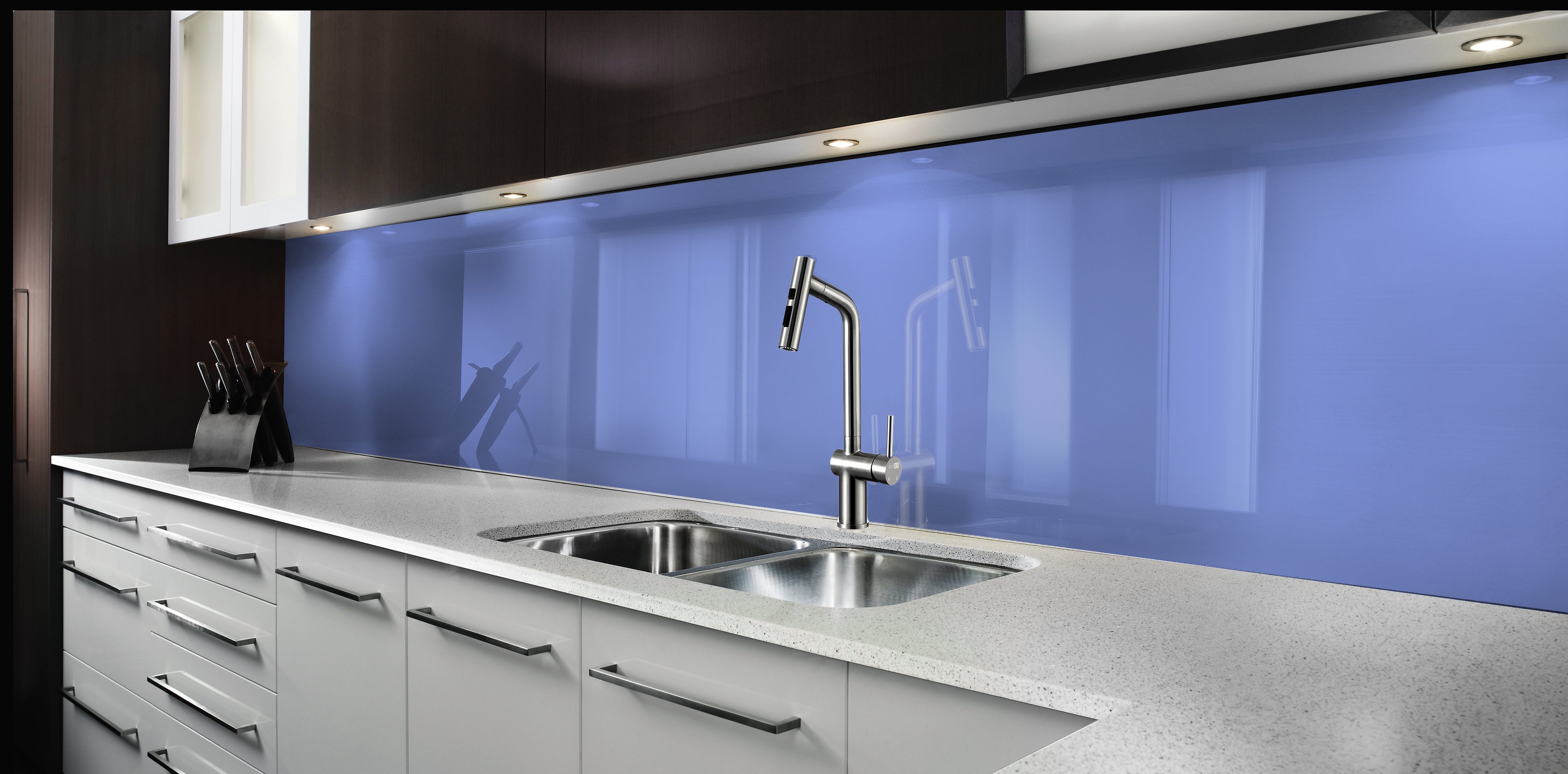 Painted kitchen glass splashback #P7452