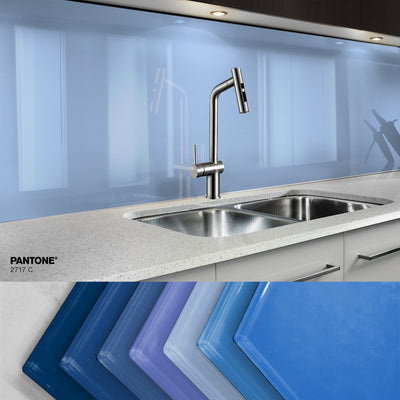 Painted kitchen glass splashback #P2717