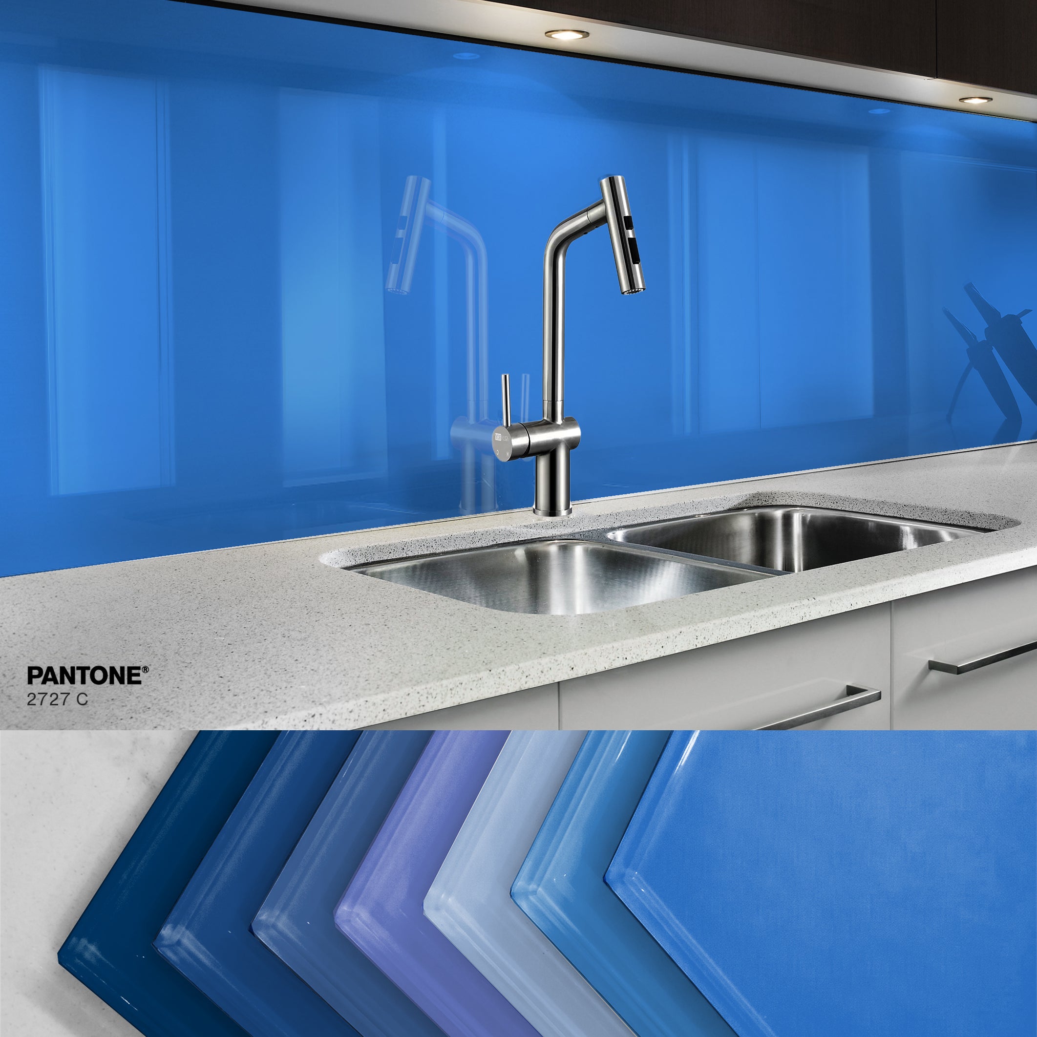 Painted kitchen glass splashback #P2727