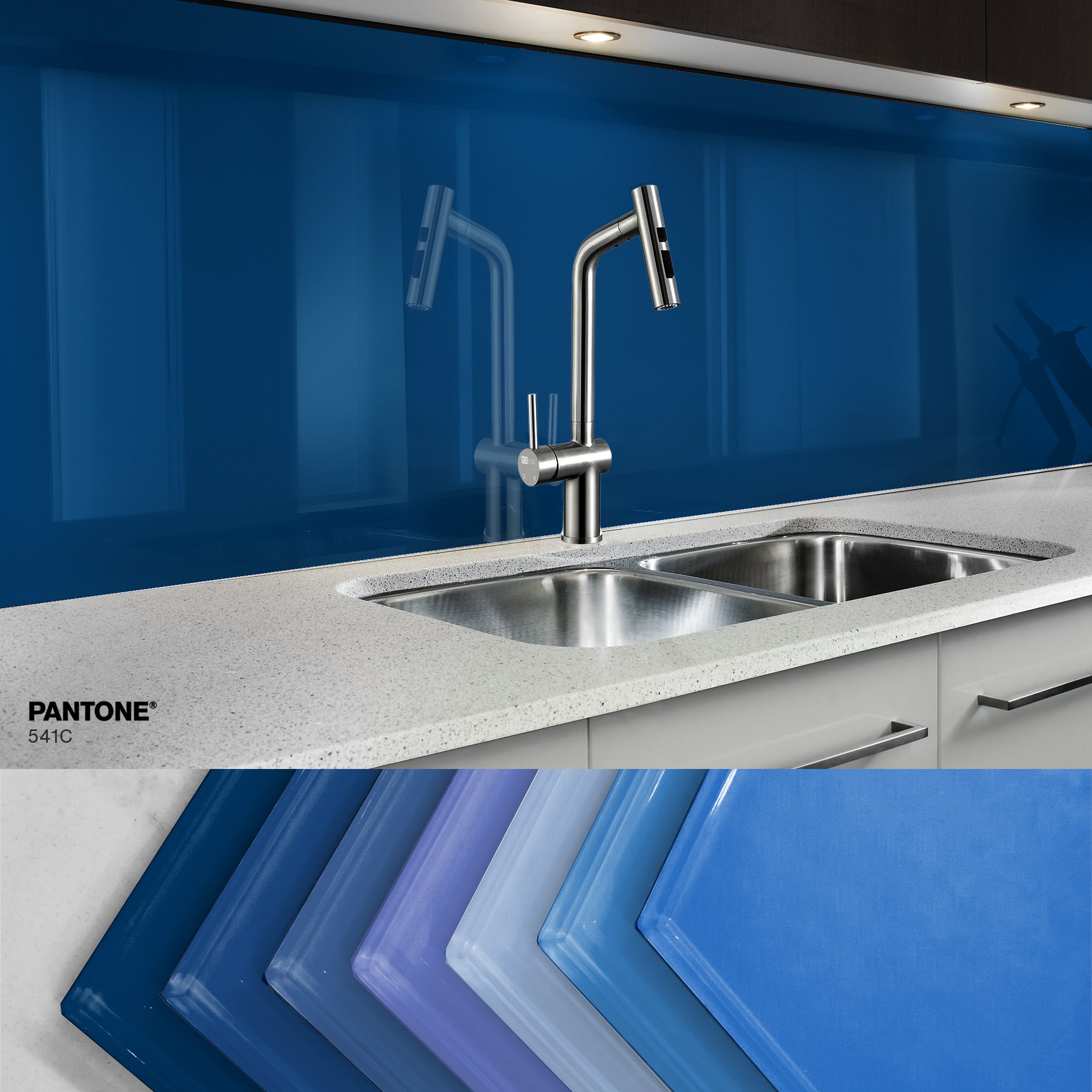 Painted kitchen glass splashback #P541