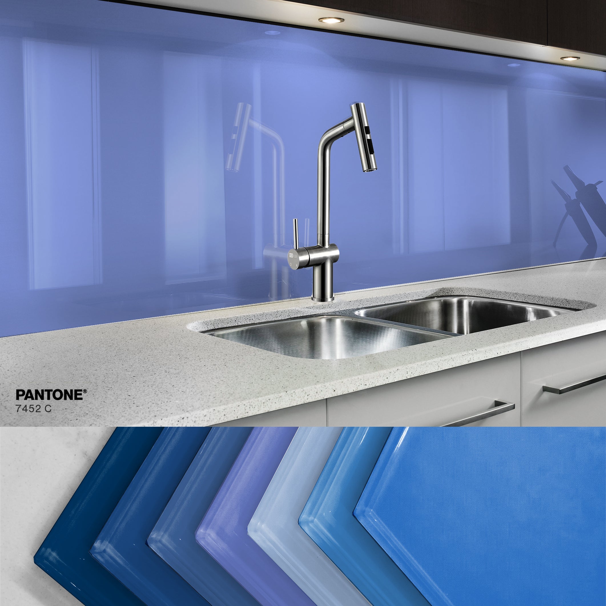 Painted kitchen glass splashback #P7452