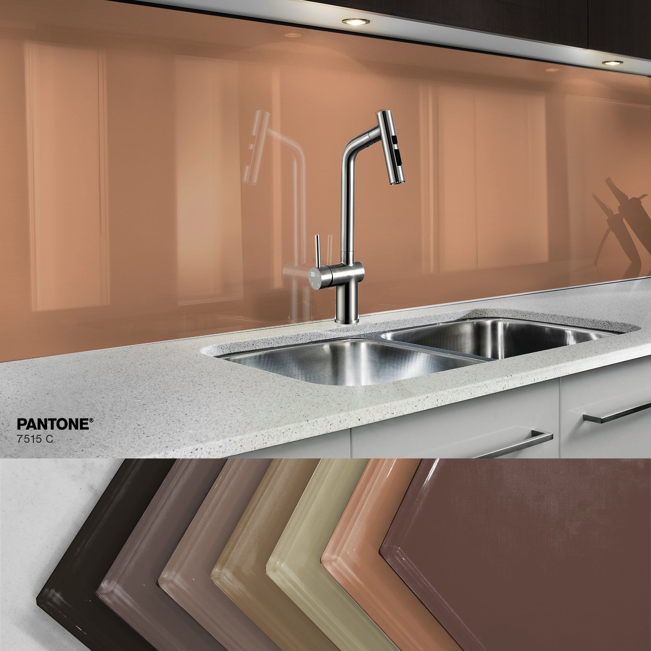 Painted glass kitchen splashbacks #7515