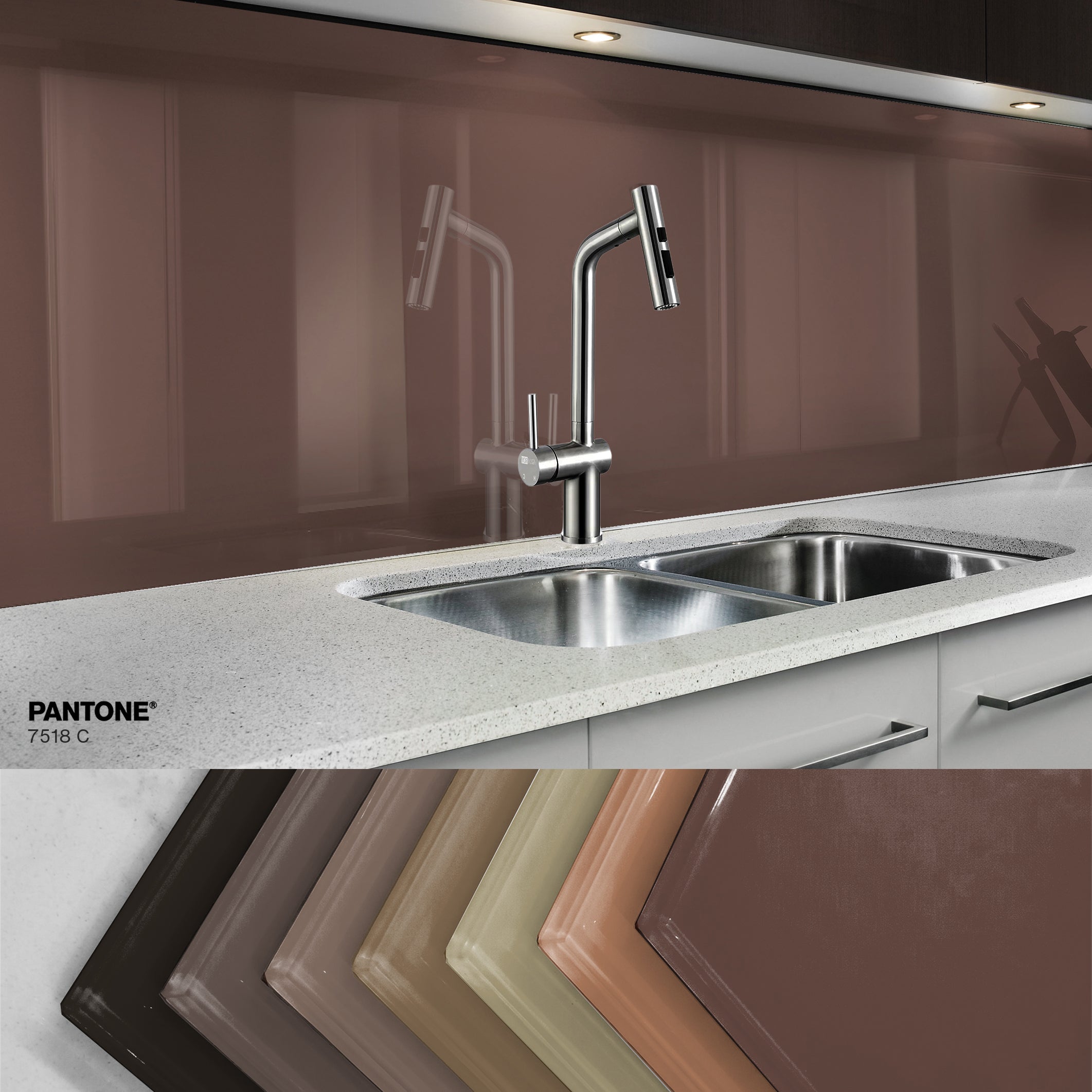 Painted glass kitchen splashbacks #7518