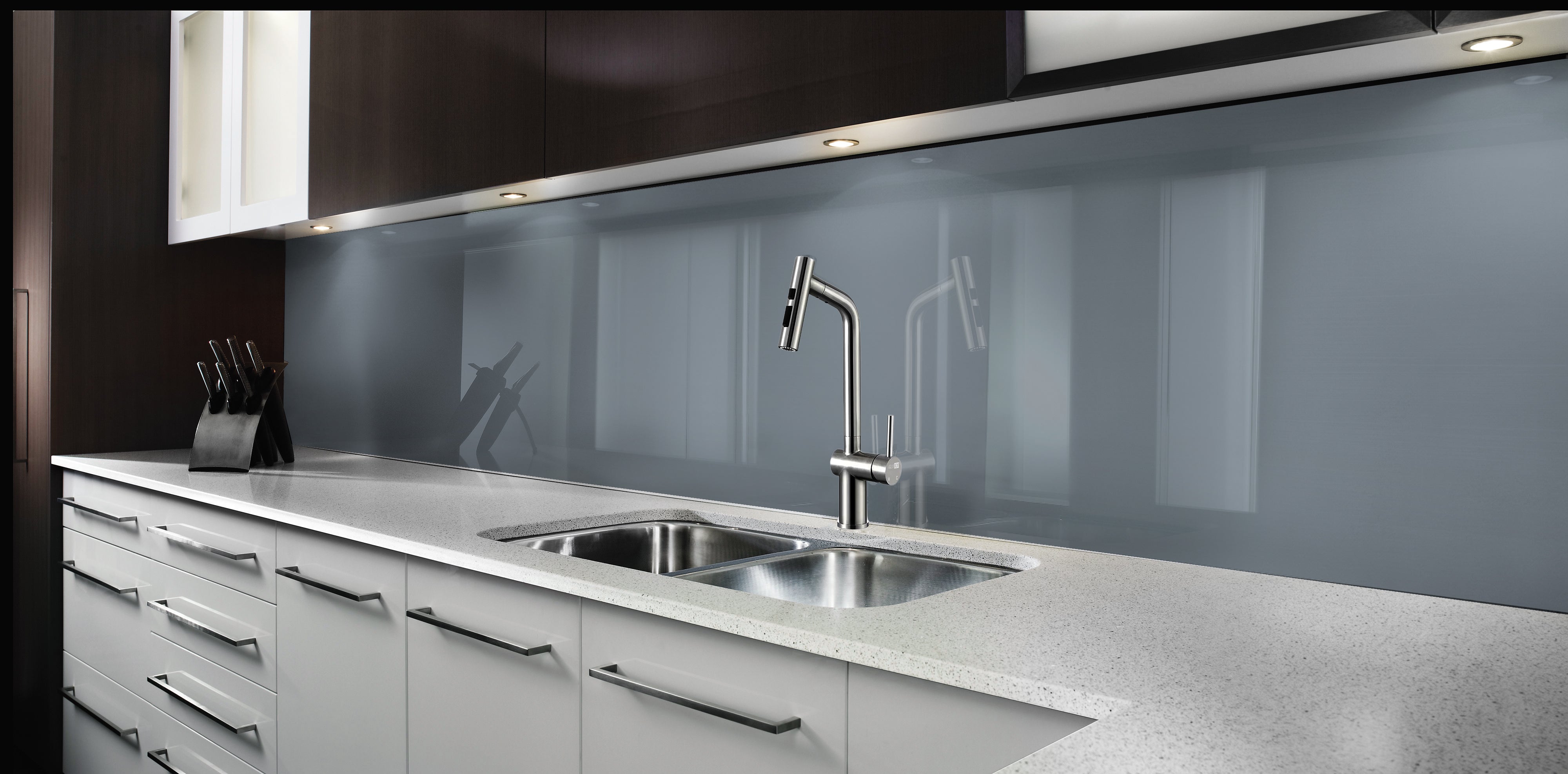 Painted kitchen glass splashback #P430