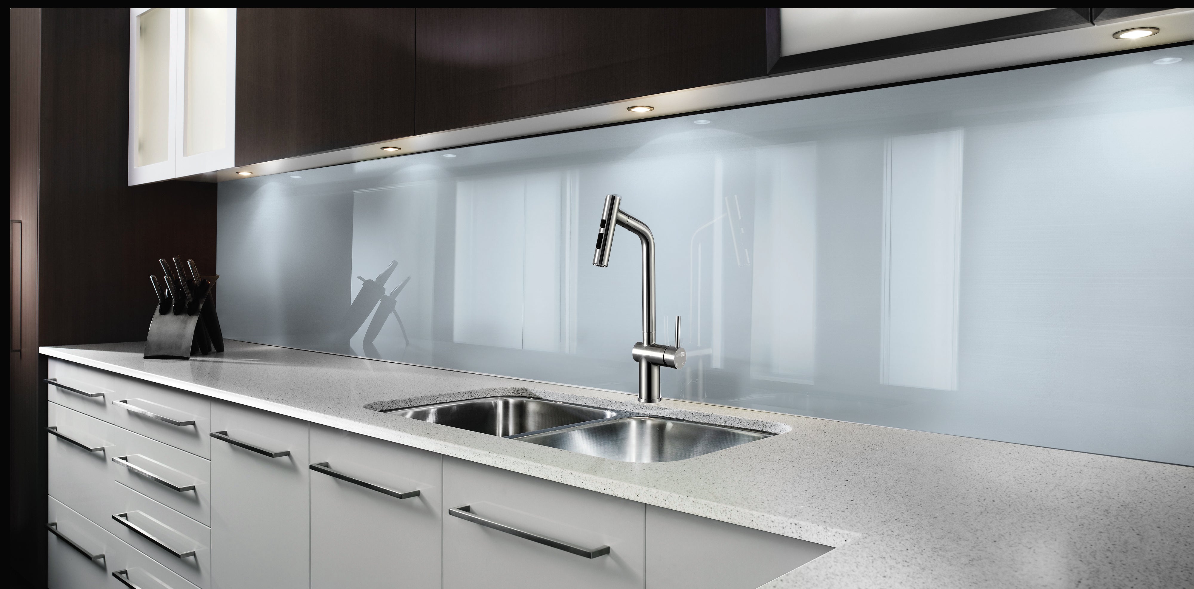 Painted kitchen glass splashback #P642