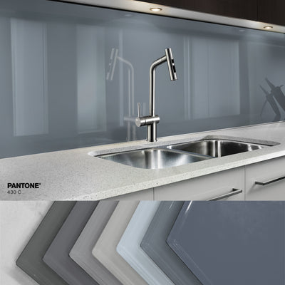 Painted kitchen glass splashback #P430