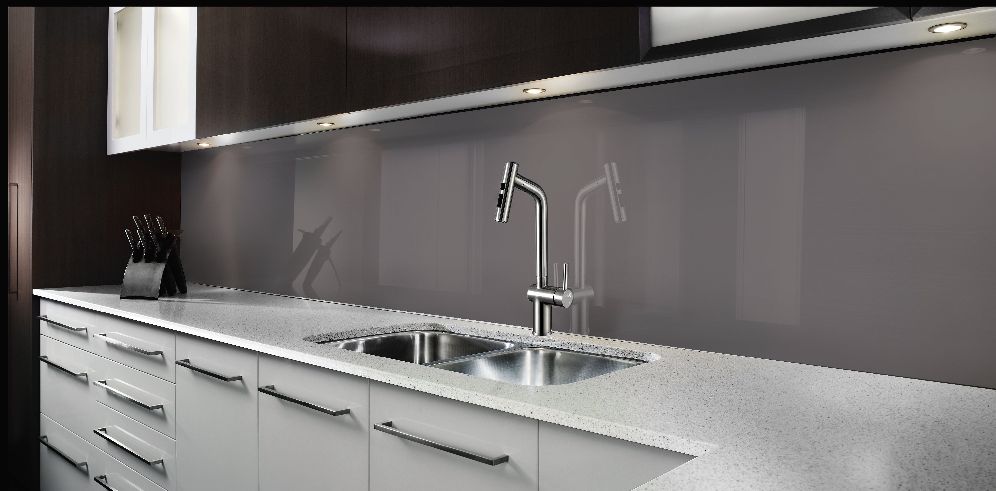 Painted glass kitchen splashback #P4291