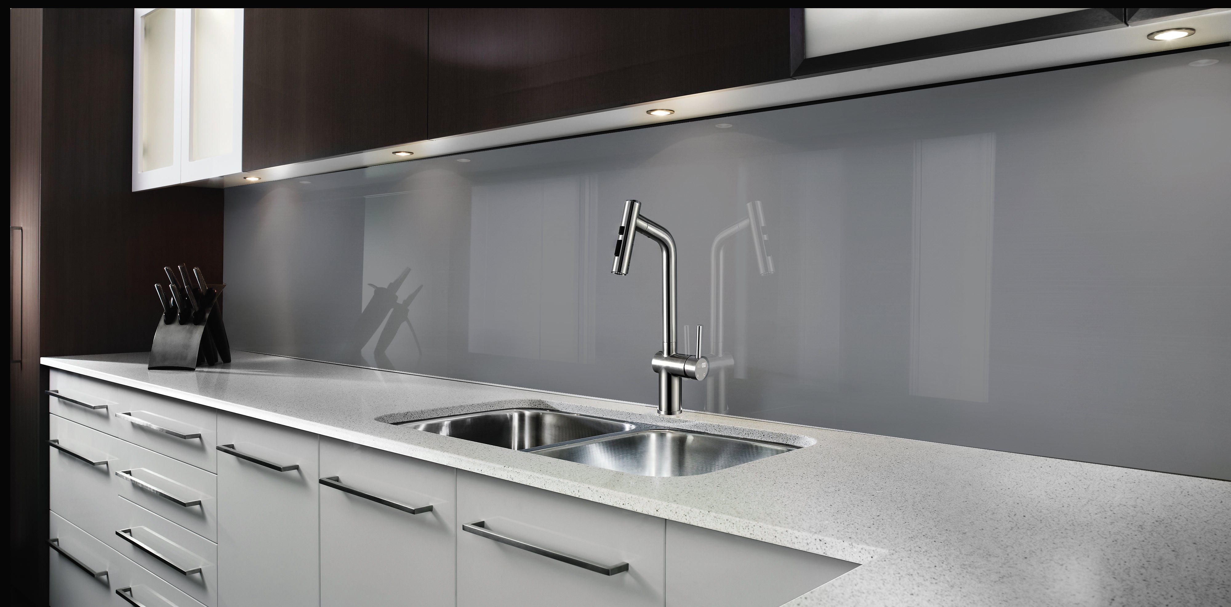 Painted glass kitchen splashback #CG8