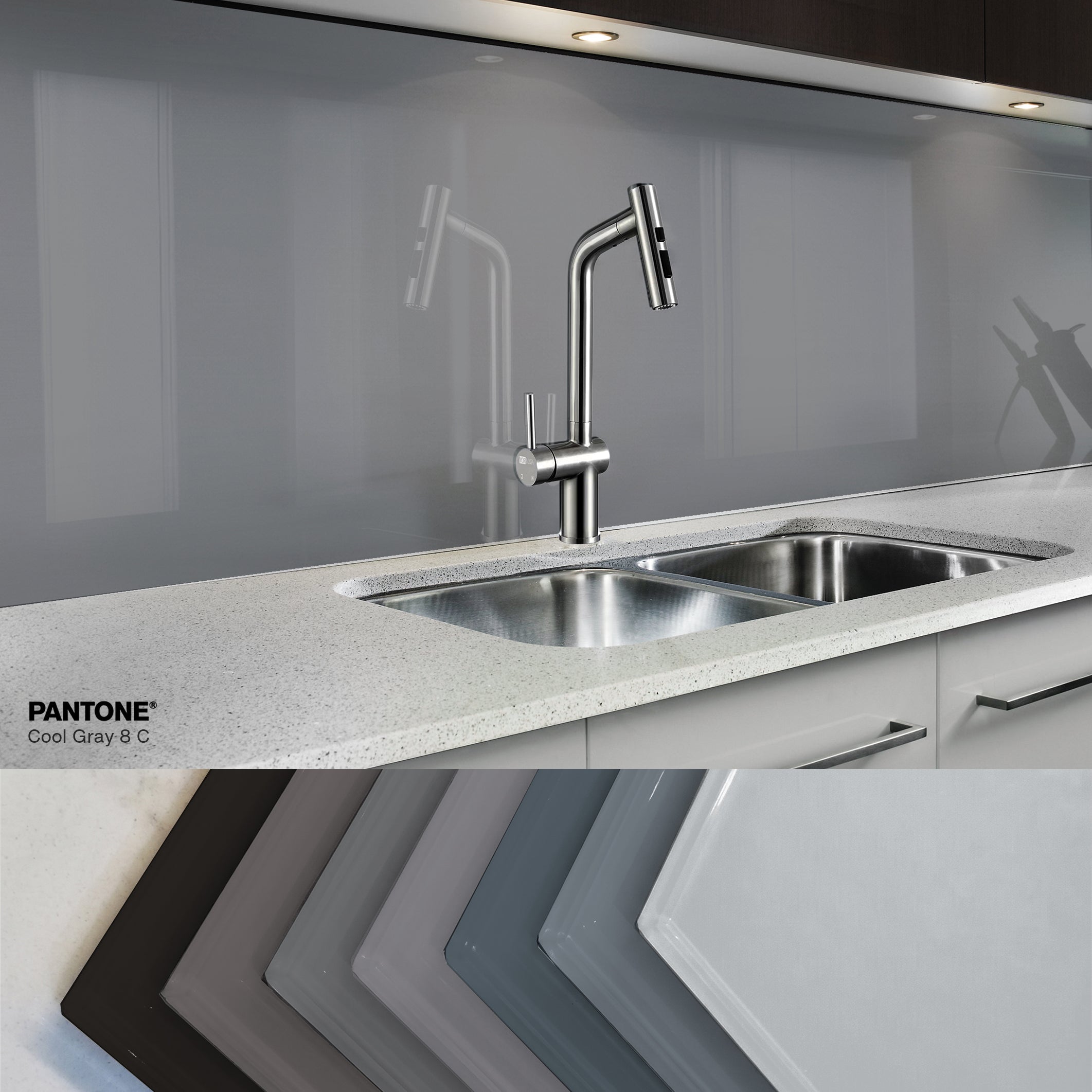 Painted glass kitchen splashback #CG8