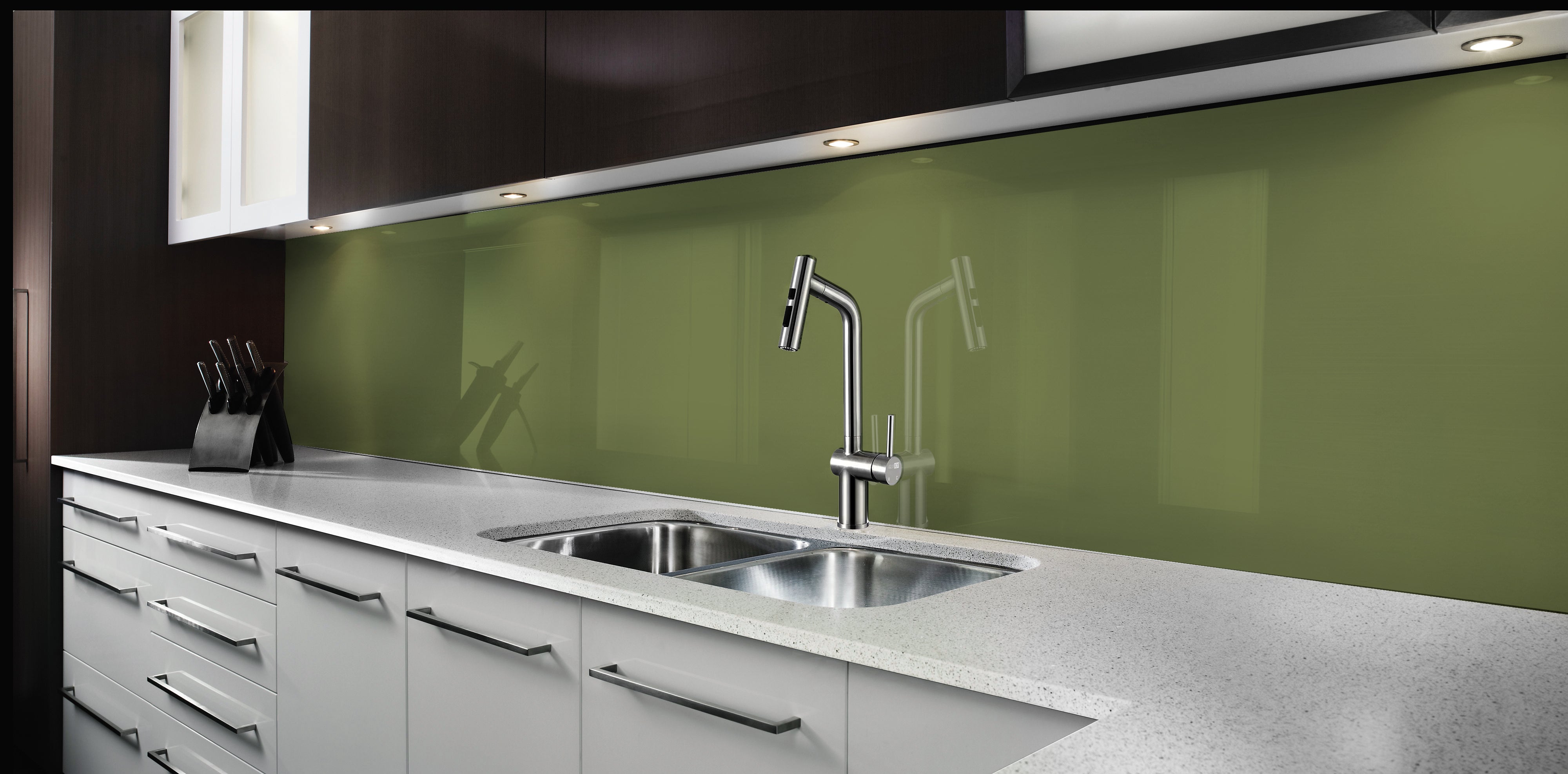 Painted glass kitchen splashback #P5763