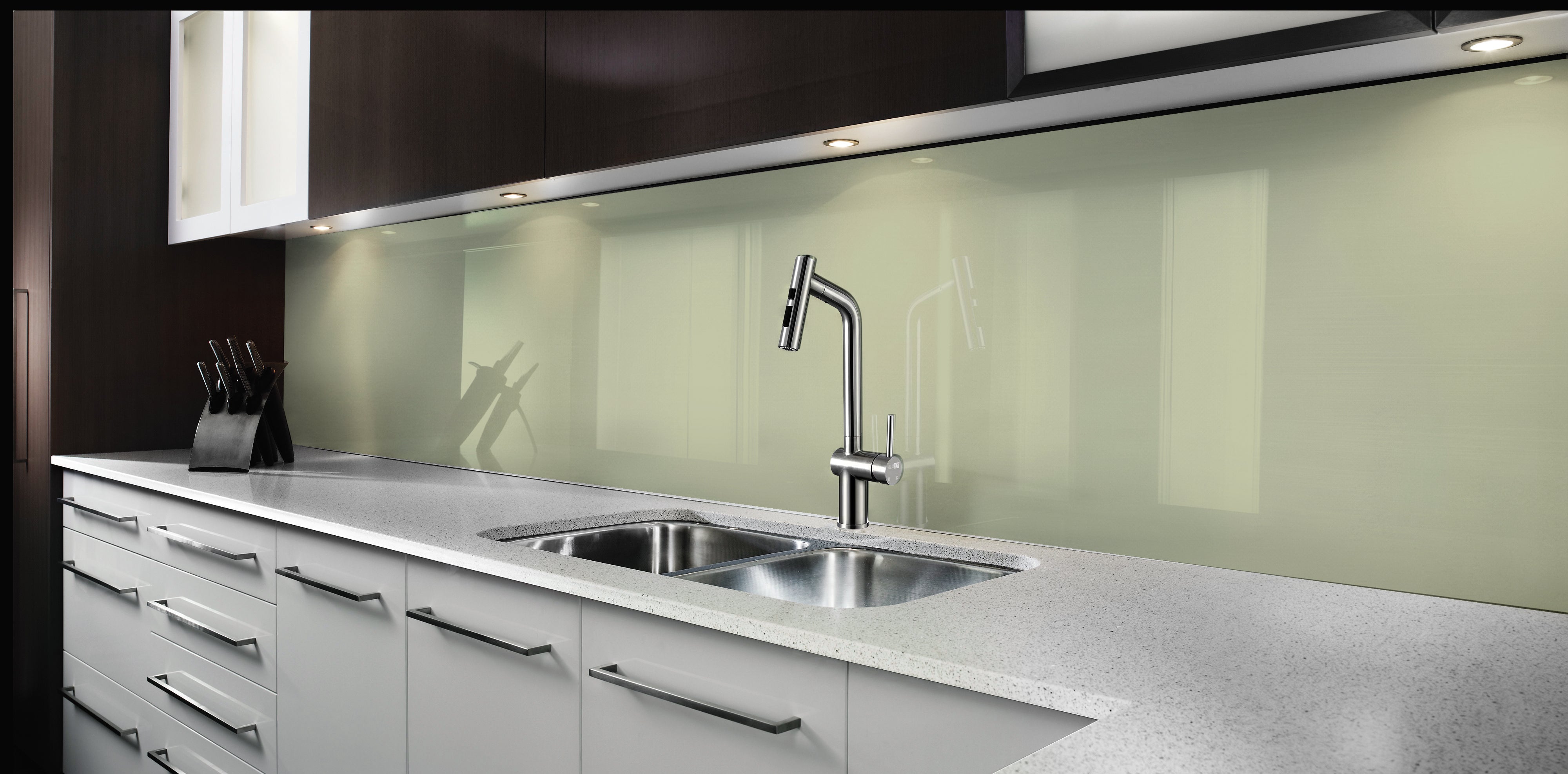 Painted glass kitchen splashback #P5803