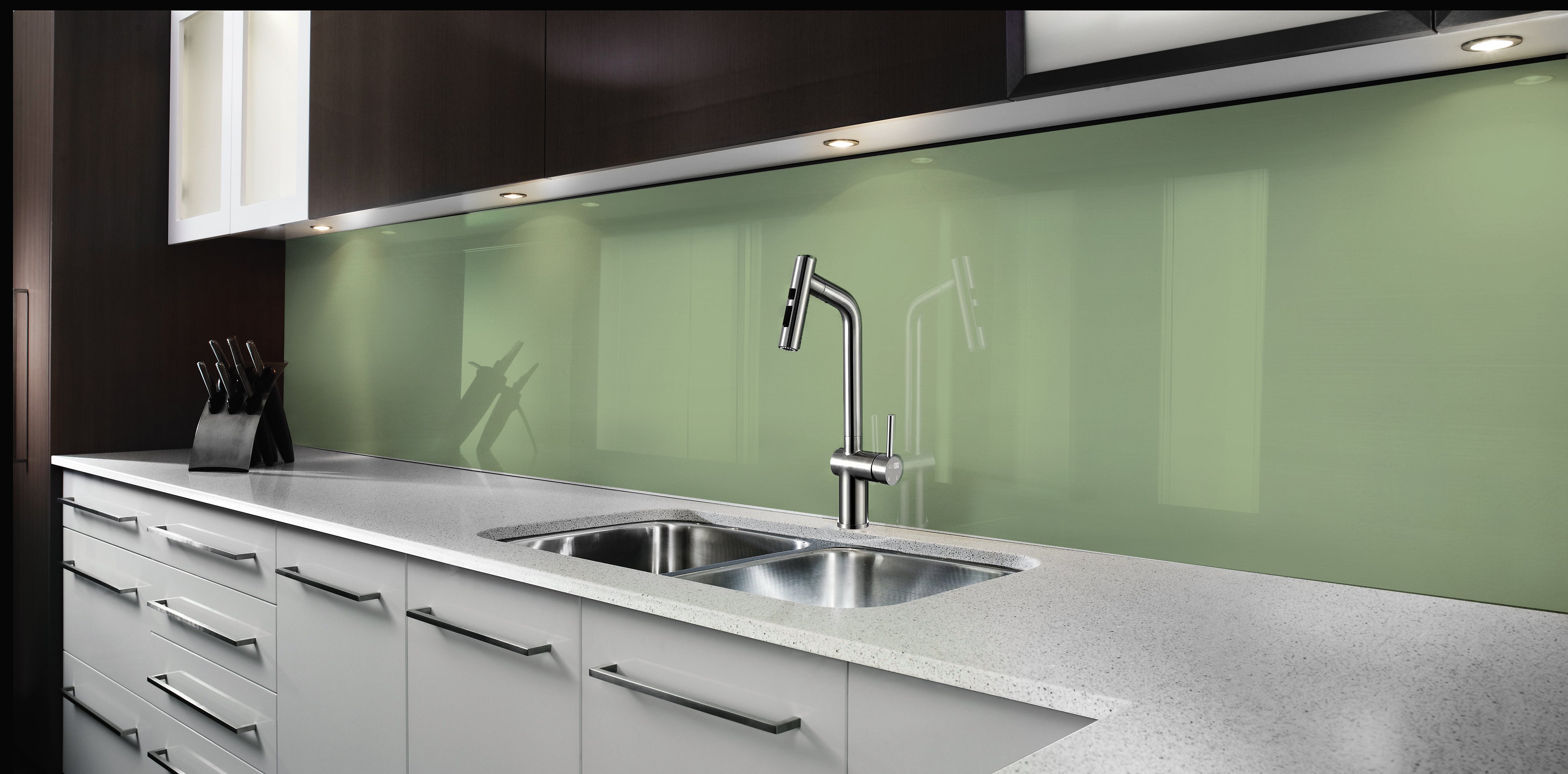 Painted glass kitchen splashback #P7494