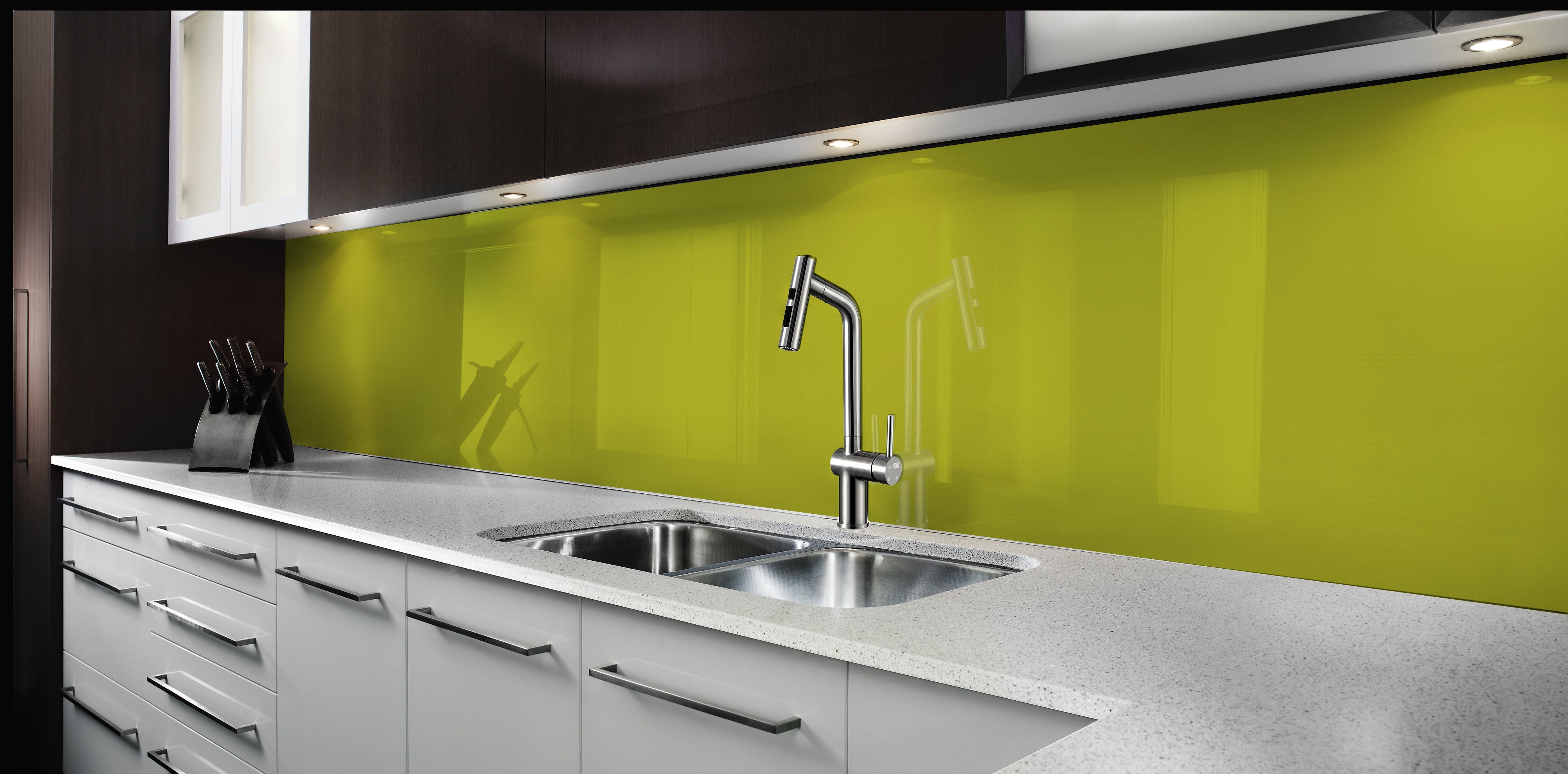 Painted glass kitchen splashback #P7745