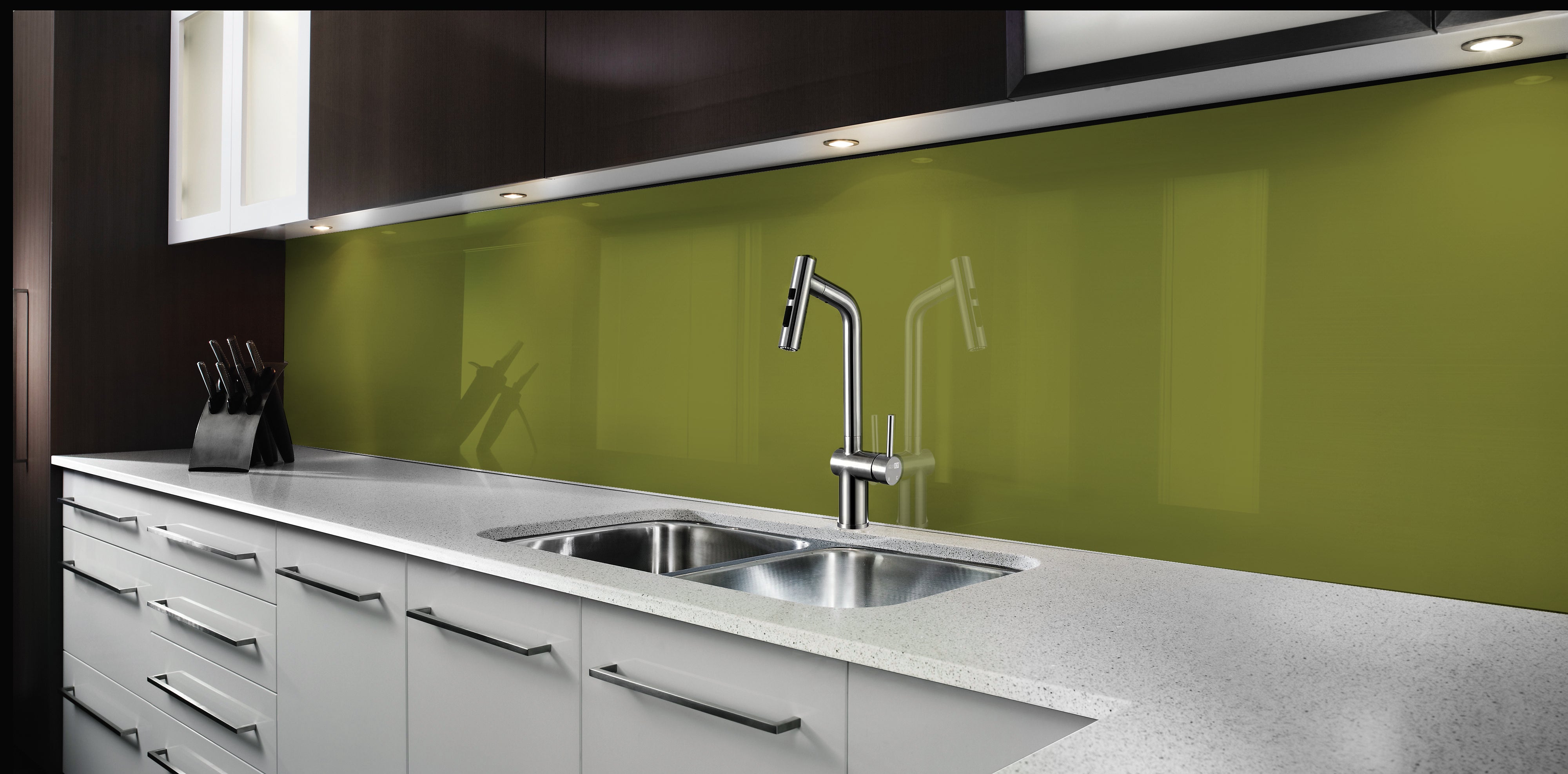 Painted glass kitchen splashback #P7748