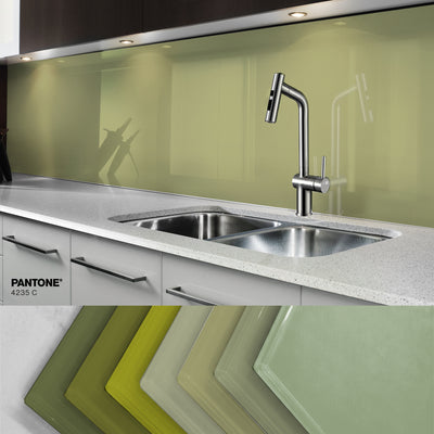Painted glass kitchen splashback #P4235