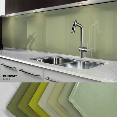 Painted glass kitchen splashback #P5783