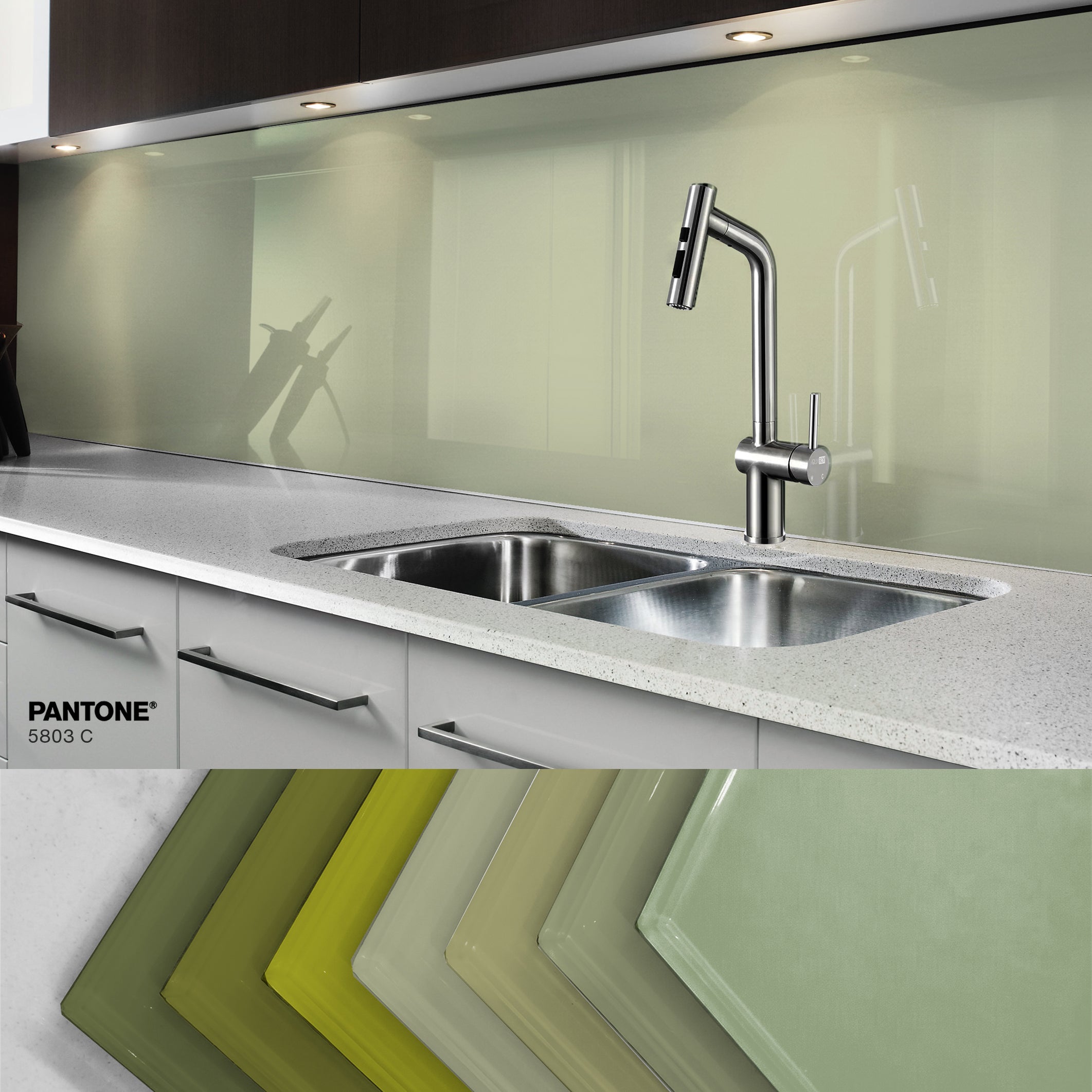 Painted glass kitchen splashback #P5803