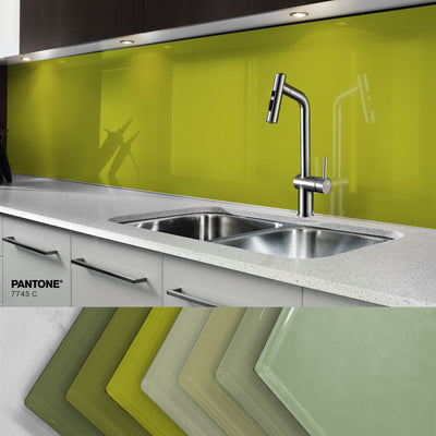 Painted glass kitchen splashback #P7745