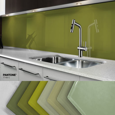 Painted glass kitchen splashback #P7748