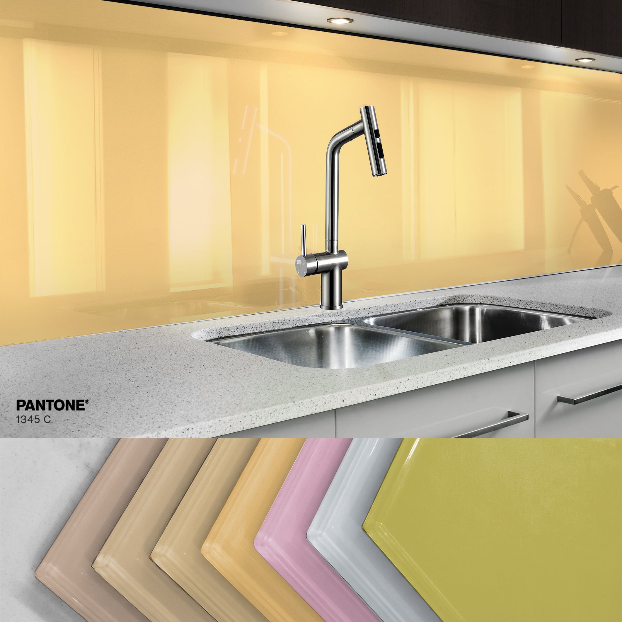 Painted kitchen glass splashbacks #1345