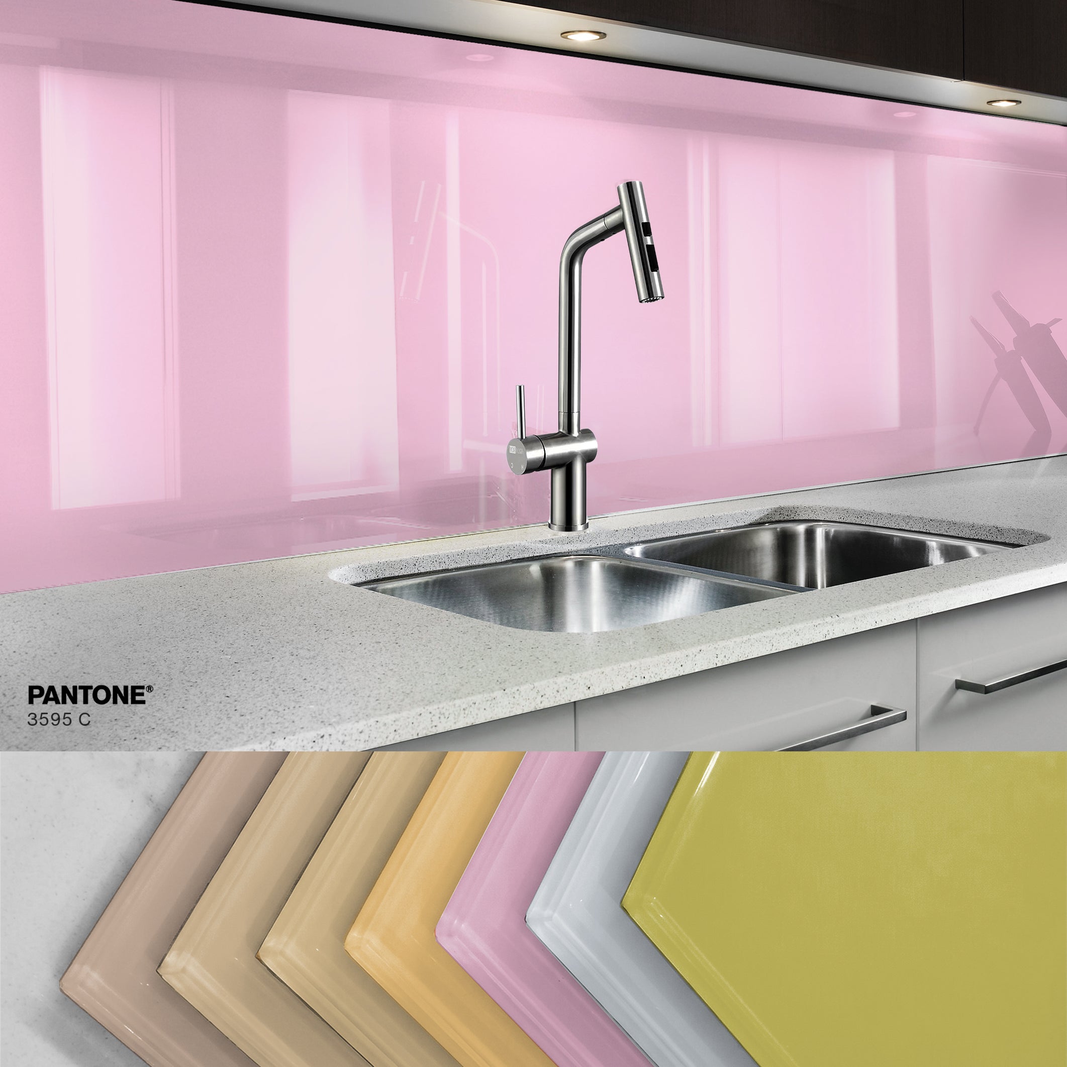 Painted kitchen glass splashbacks #3595