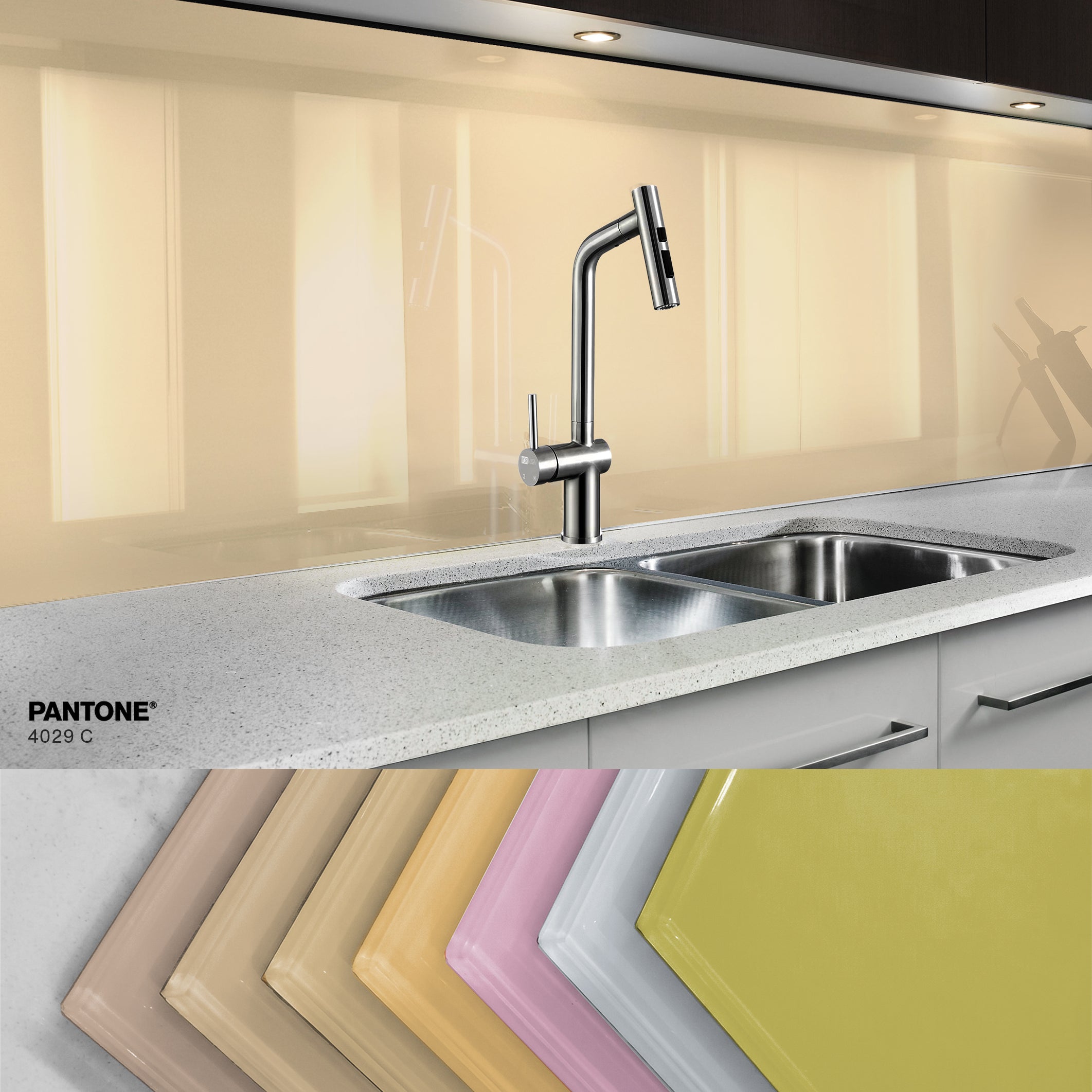 Painted kitchen glass splashbacks #4029