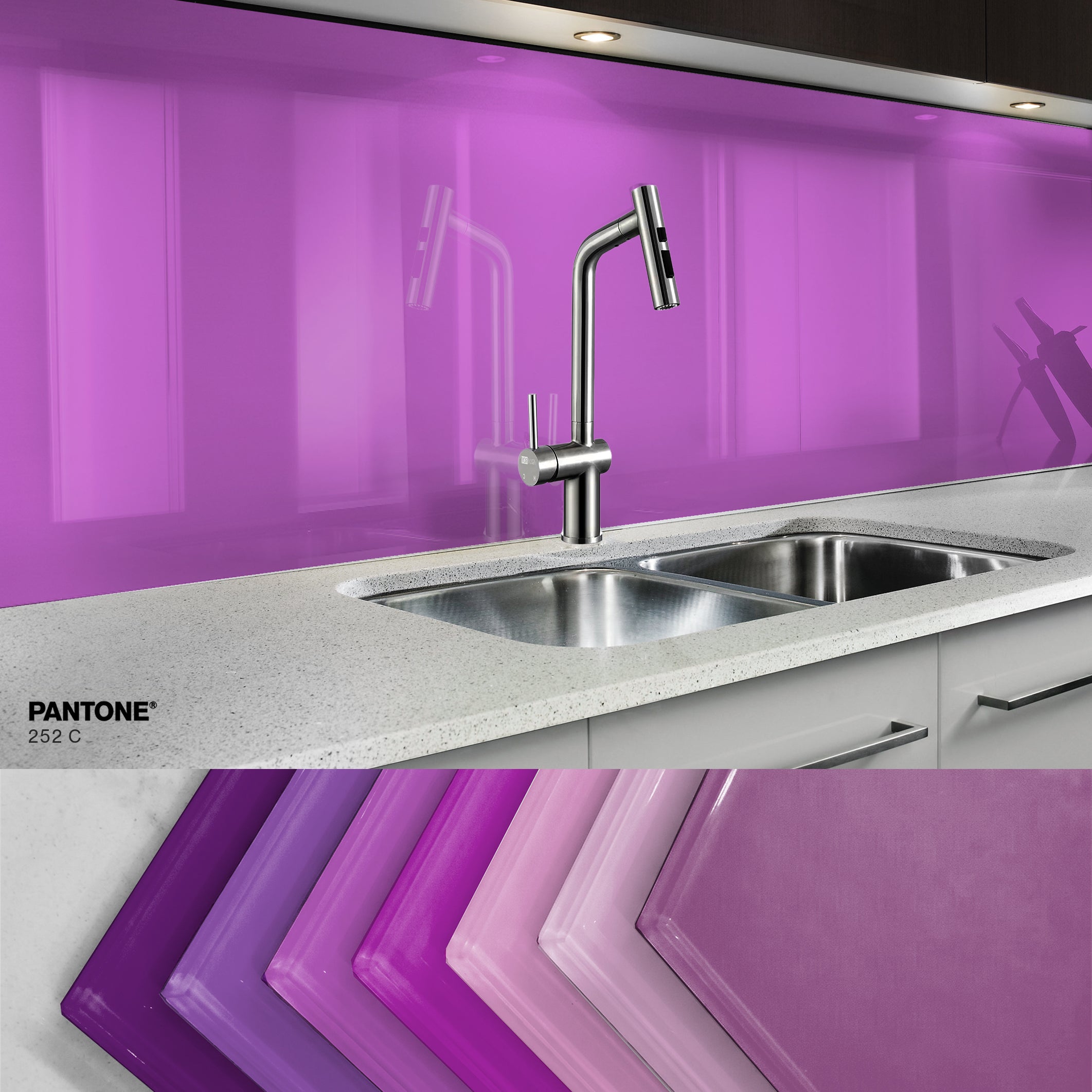 Painted glass kitchen splashbacks #252