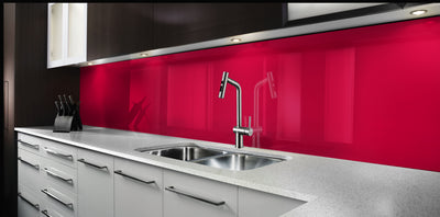 Painted kitchen glass cladding #P206