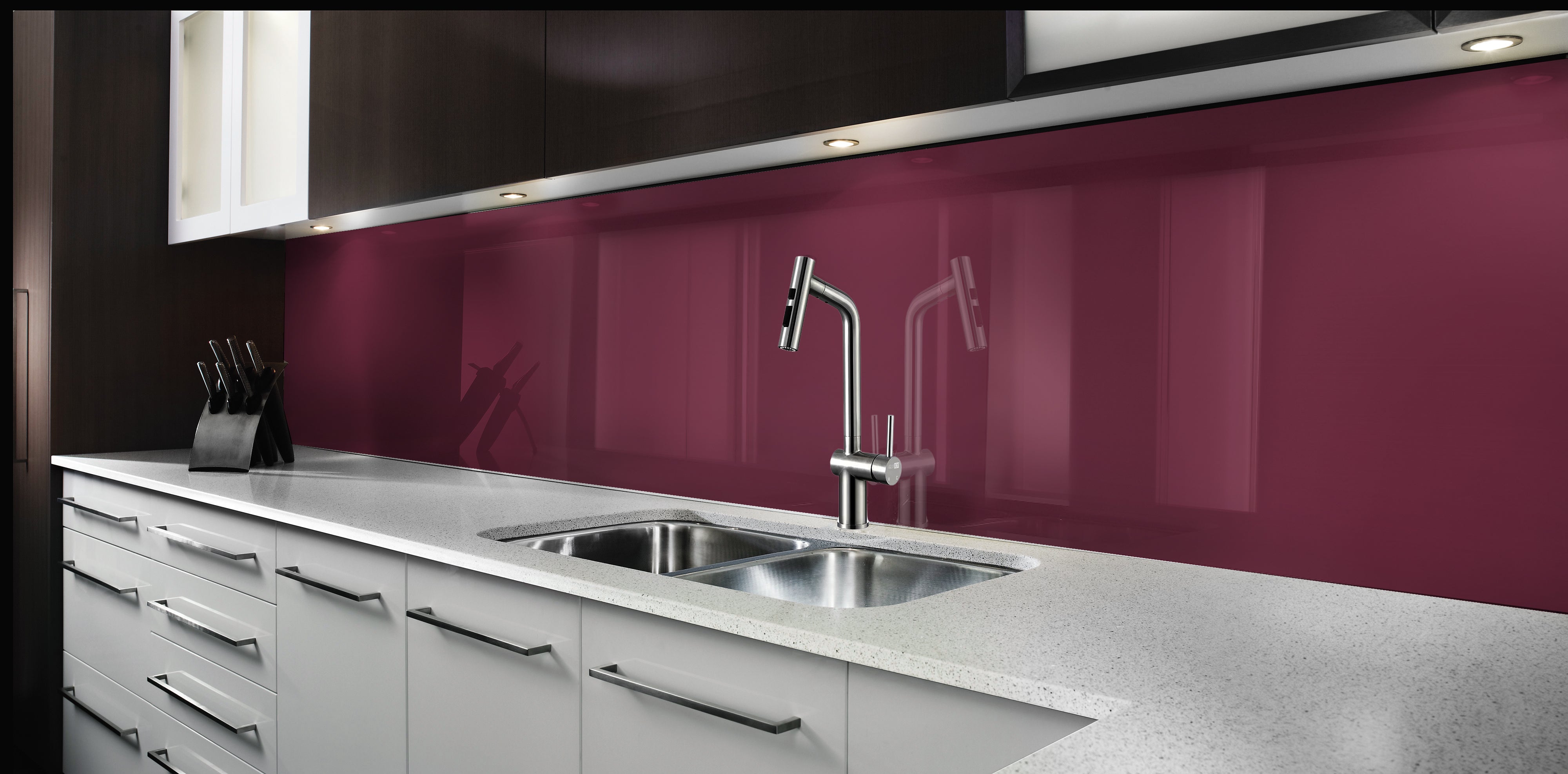 Painted kitchen glass cladding #P505