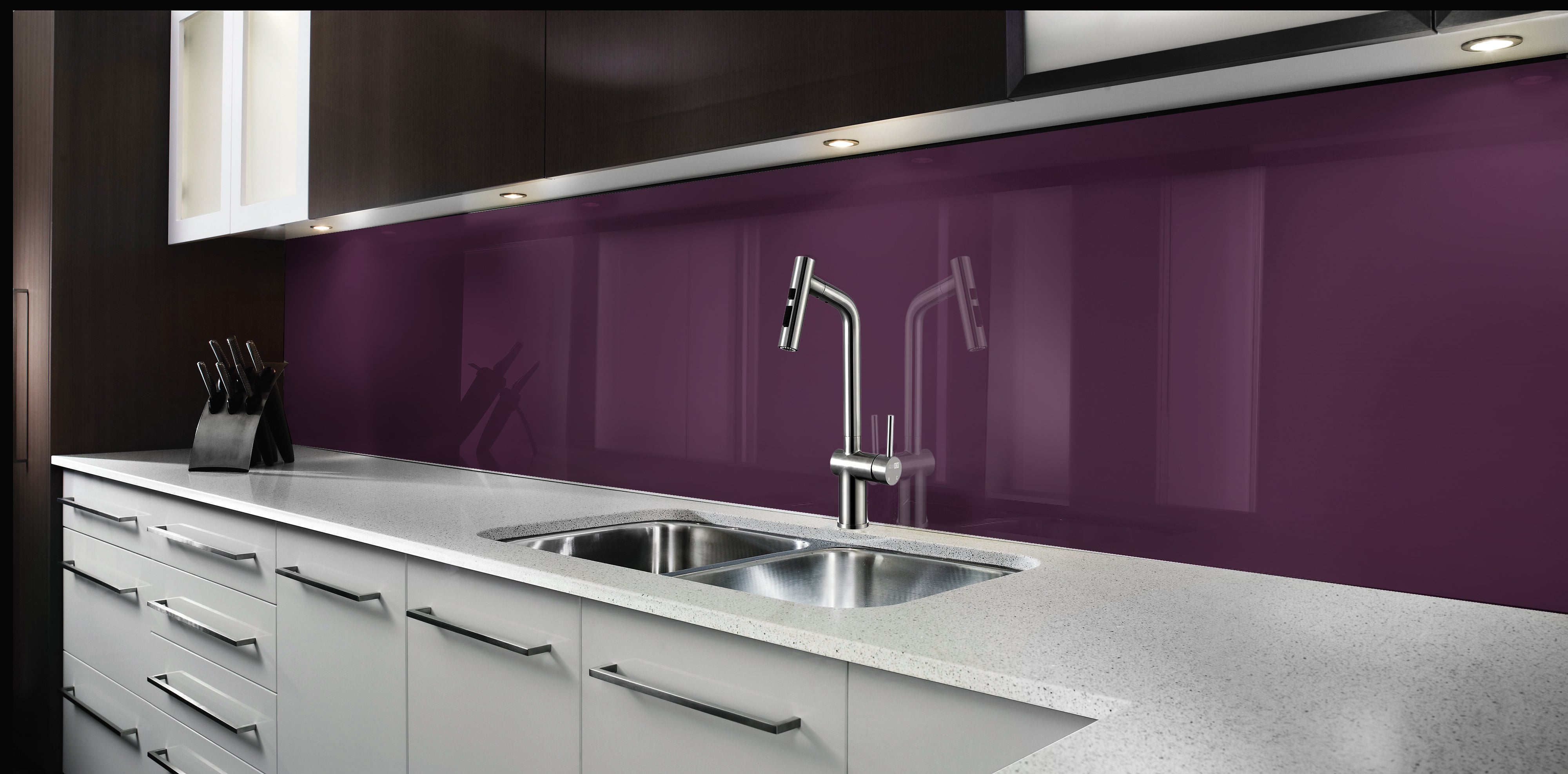 Painted kitchen glass cladding #P5115