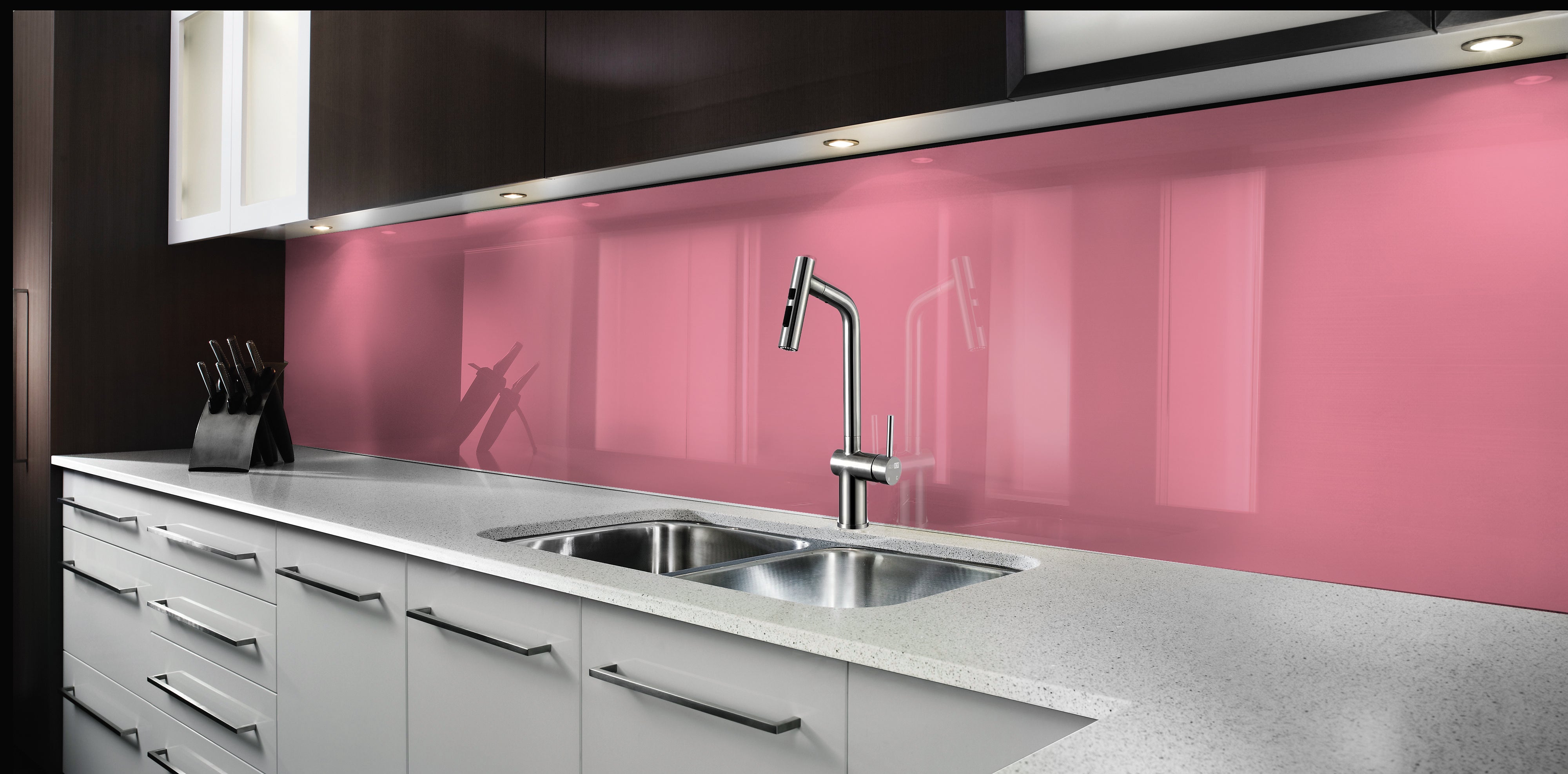 Painted kitchen glass cladding #P701